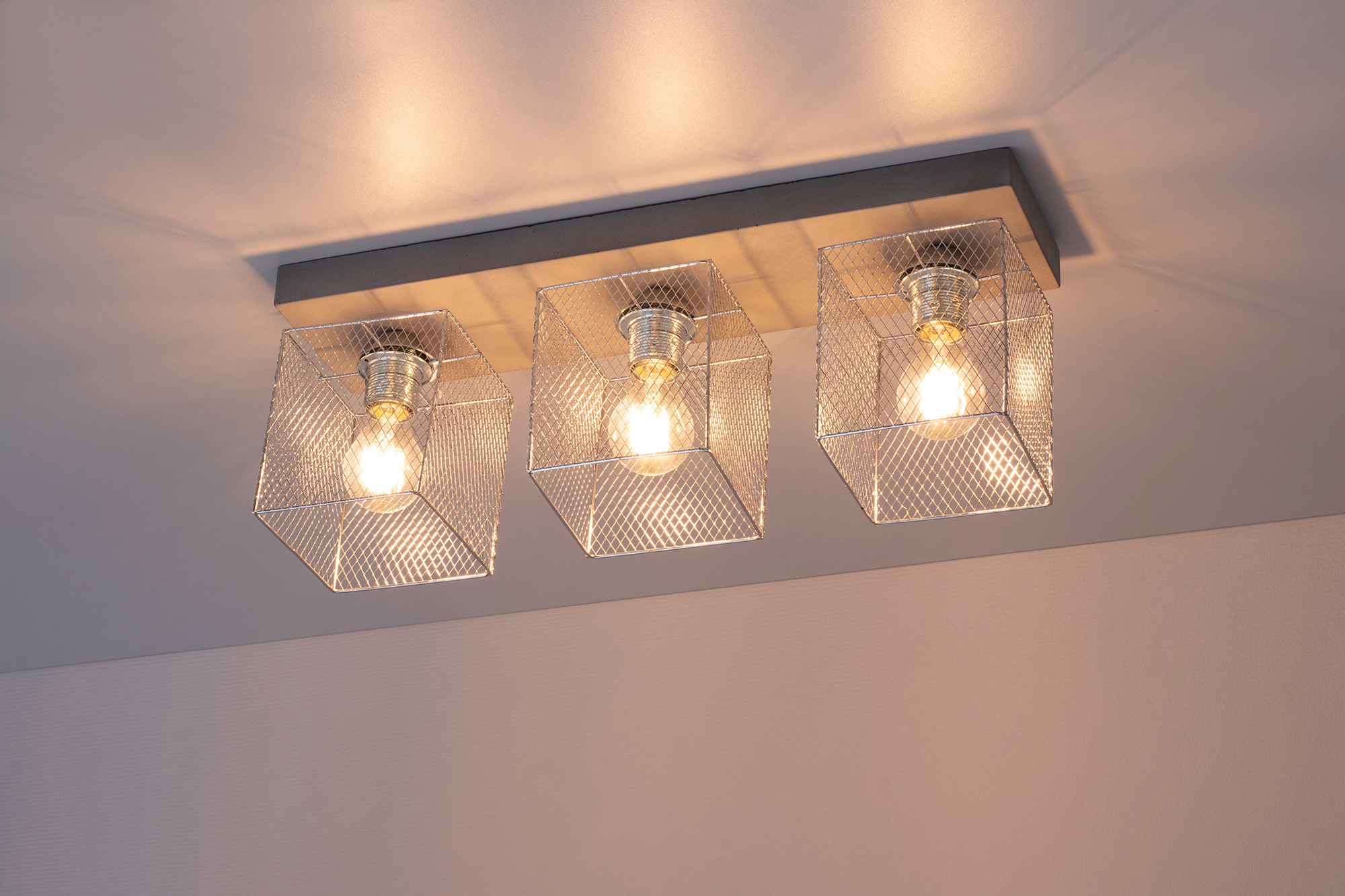 SPOT Light Deckenleuchte »GITTAN«, 3 flammig, Leuchtmittel E27 | ohne Leuchtmittel, Echtes Beton, Naturprodukt - Handgemacht, Loft style