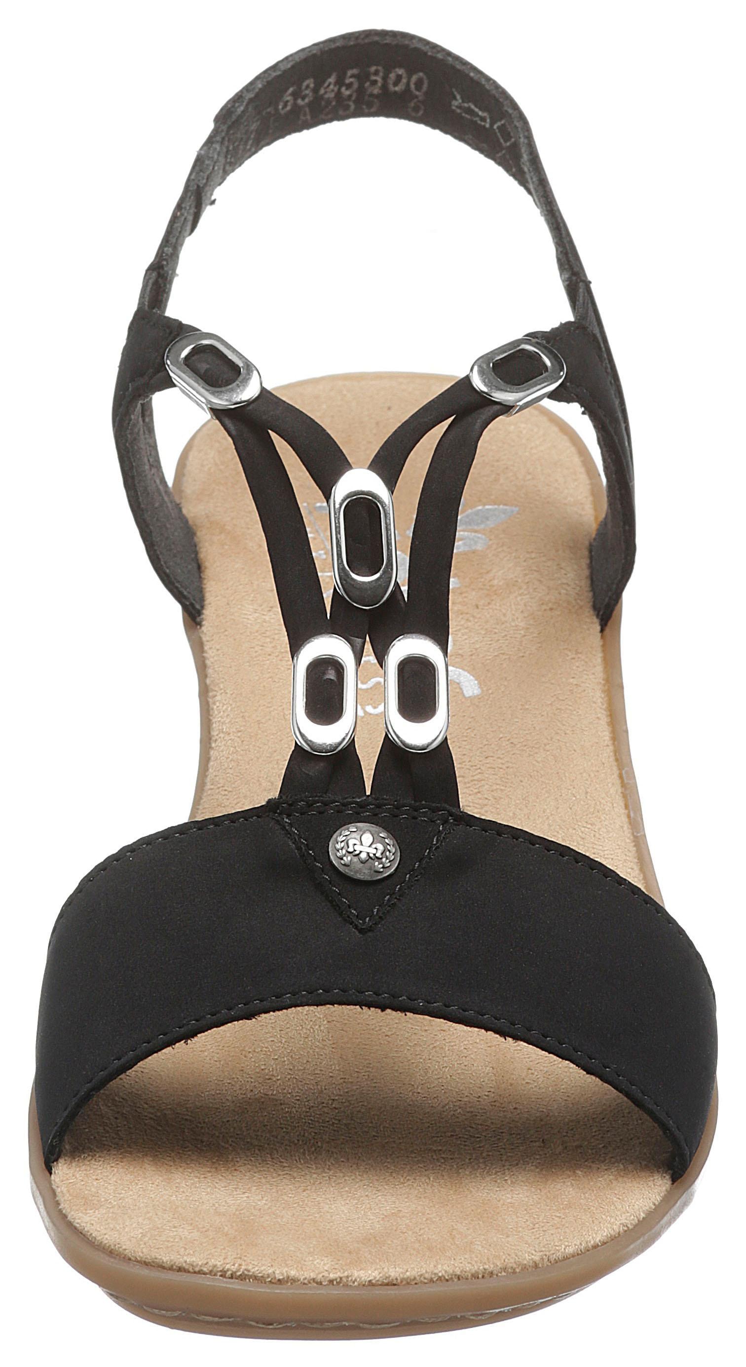 Rieker Sandalette, Sommerschuh, Sandale, Keilabsatz, im modernen Look