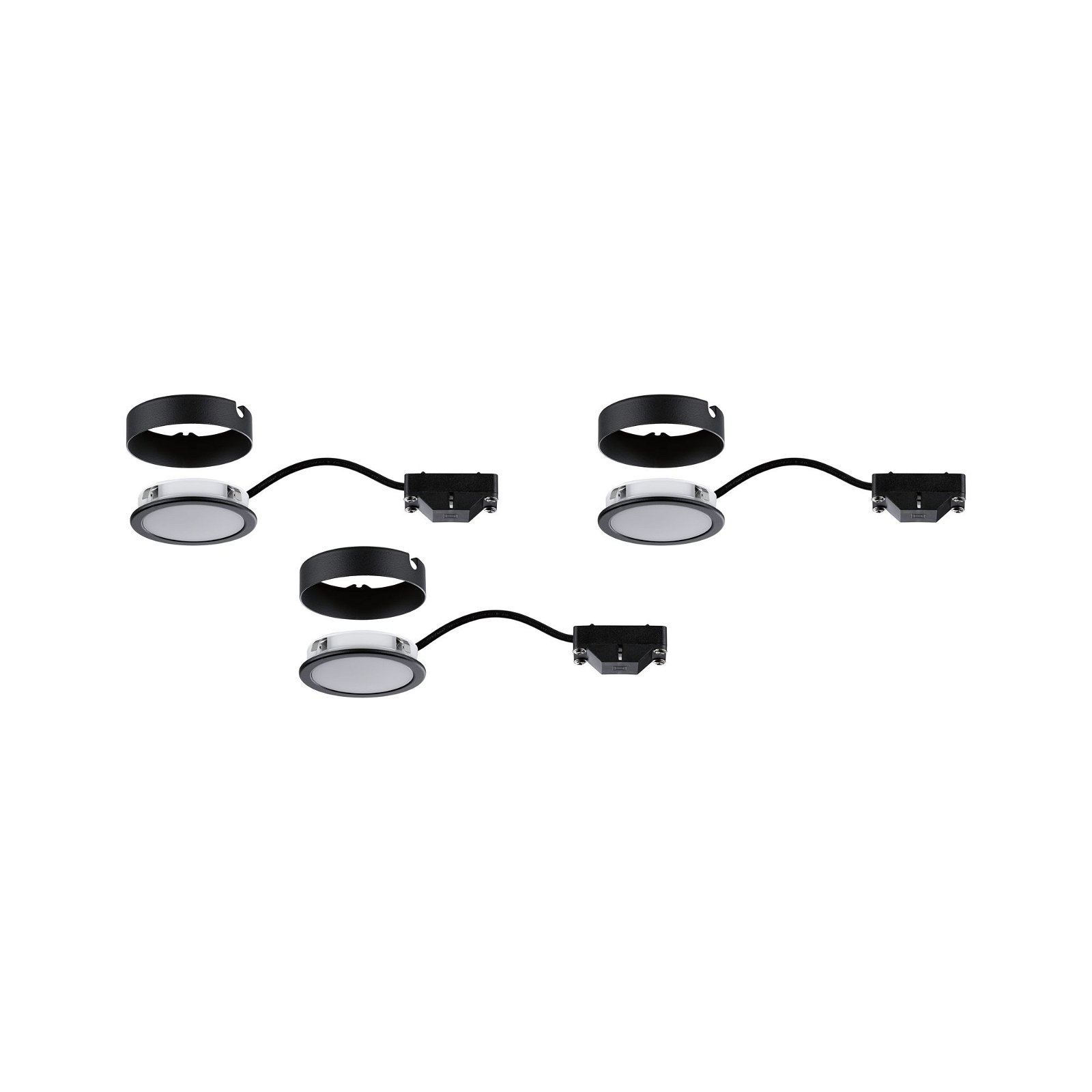 Paulmann Unterschrankleuchte »Möbel Set Pukk 3x3,5W 210lm 12/230V 2700K Kunststoff/Schwarz«, 3 flammig