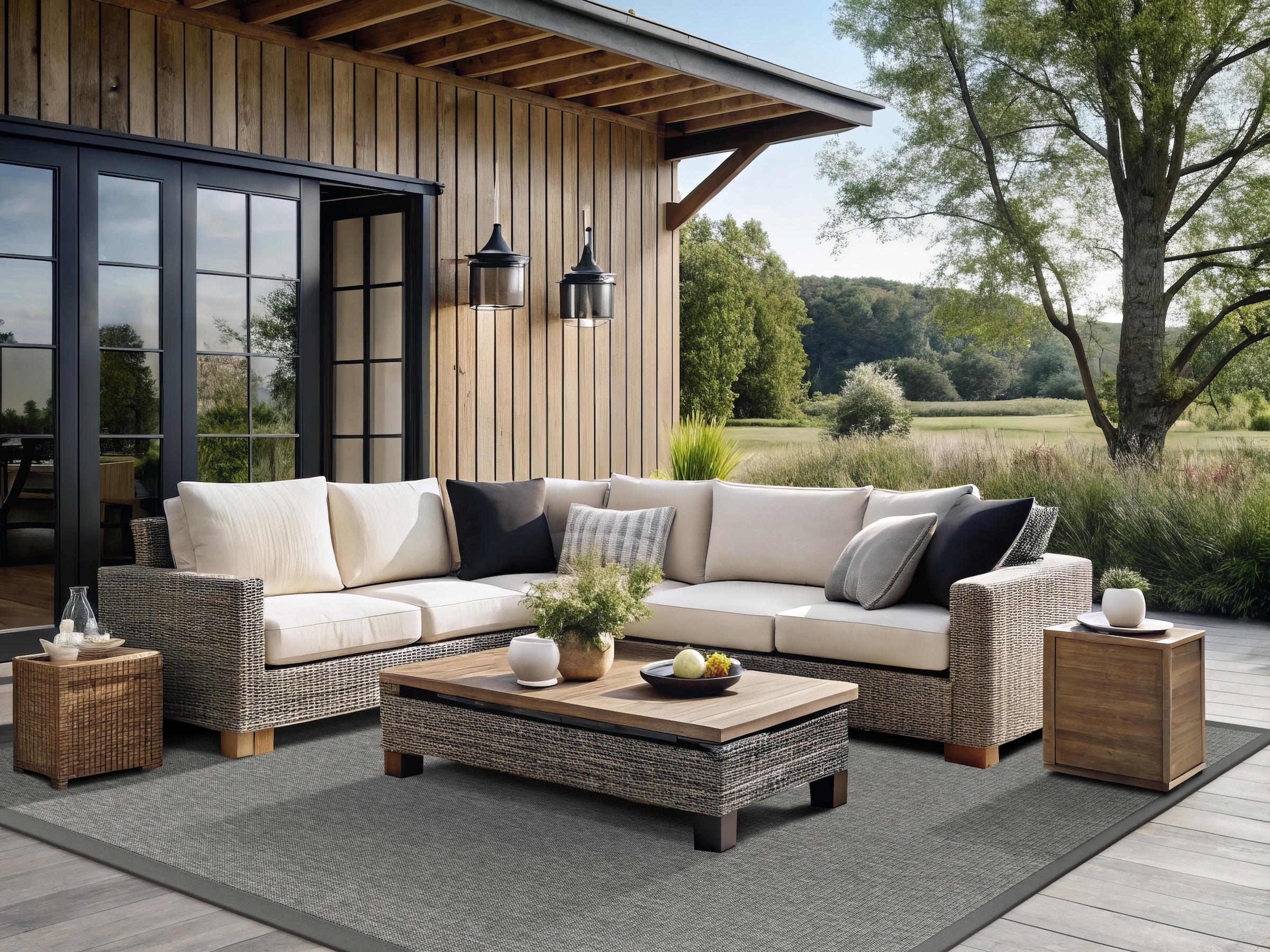 Dekowe Teppich »Basic S2 Duo« rechteckig 10 mm Höhe meliert, leichte Streifen, mit Bordüre, In- und Outdoor geeignet