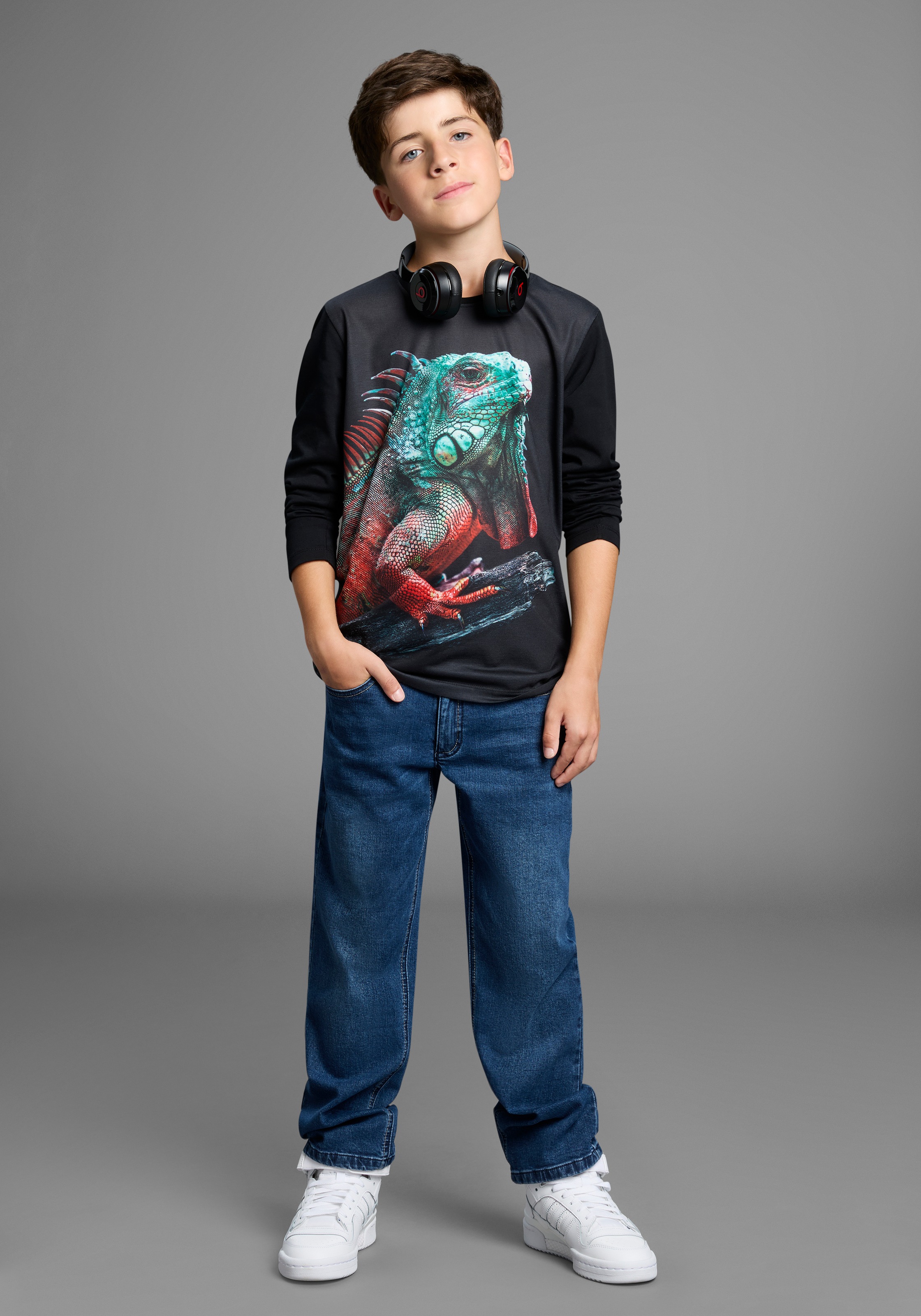KIDSWORLD Langarmshirt »GECKO, Fotoprint« Shirt mit Fotodruck, Gecko