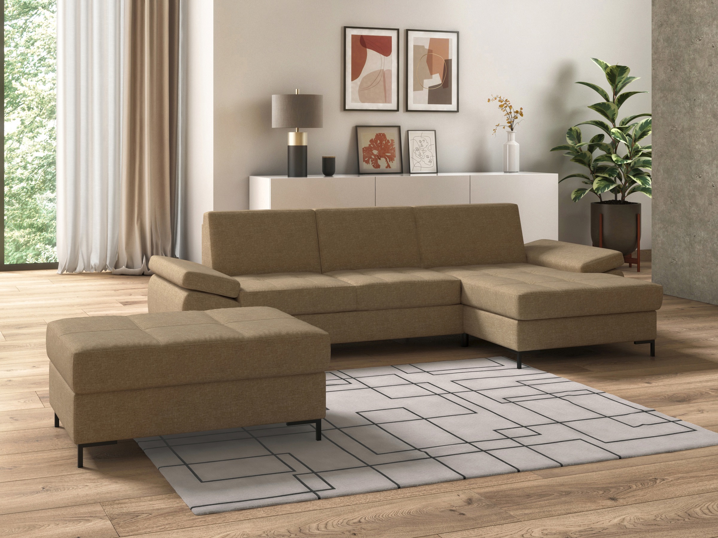 DOMO collection Polsterhocker »Capelo«, inklusive Federkern