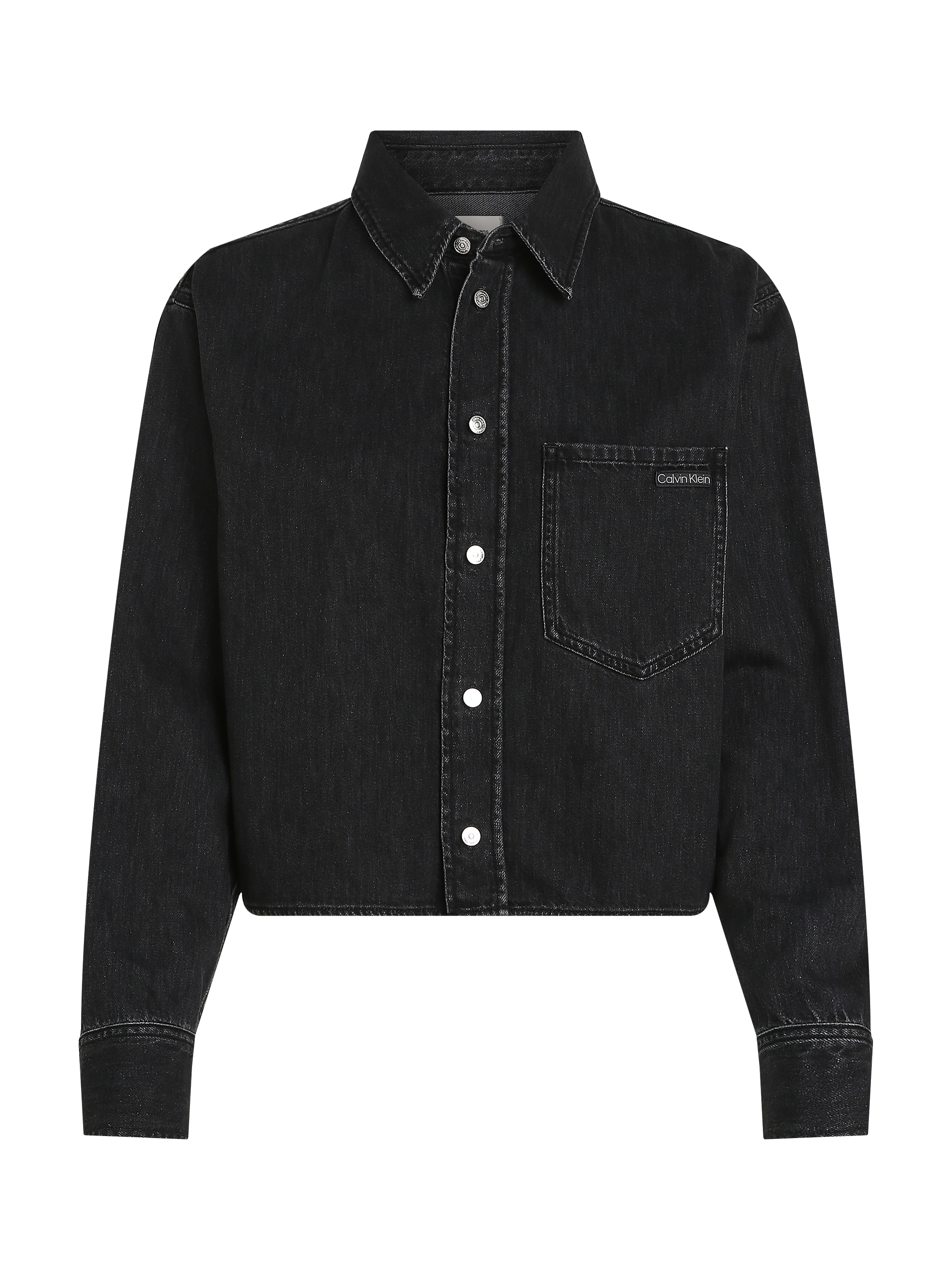 Calvin Klein Jeans Jeansbluse »CROPPED DAD DENIM SHIRT«, in schwarzer Waschung