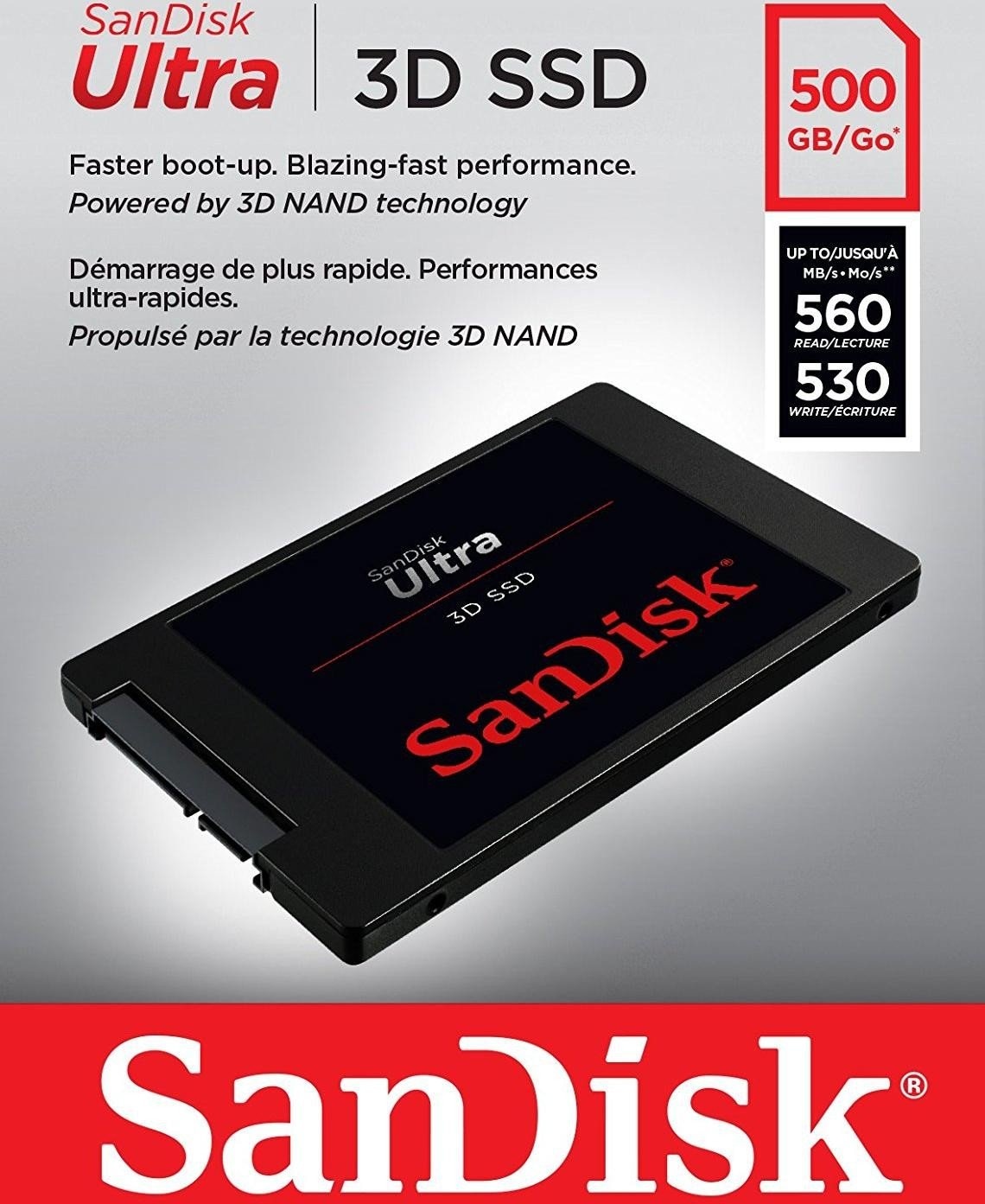 Sandisk interne SSD »Ultra 3D SSD«, 2,5" Zoll, Anschluss SATA III