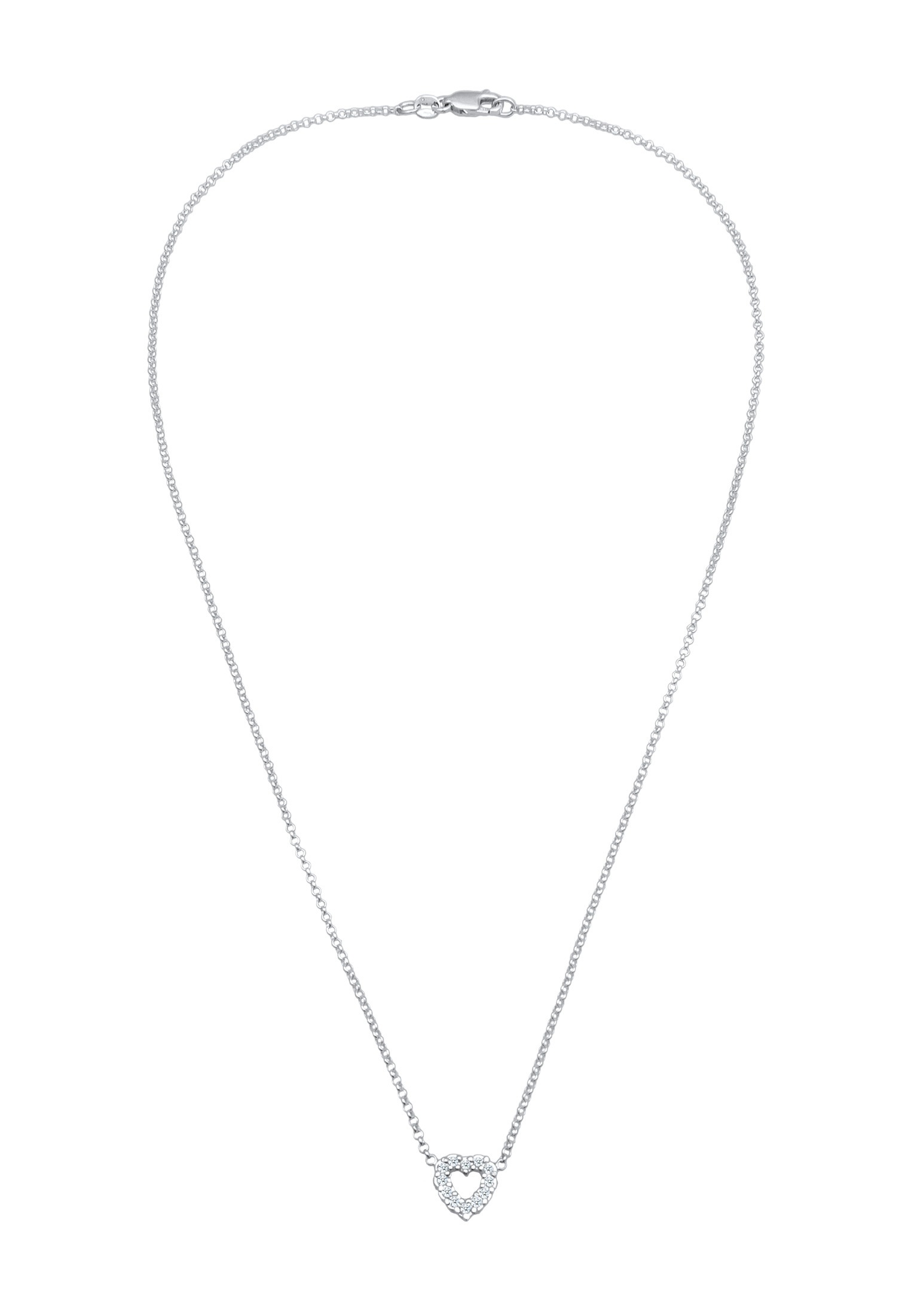 Elli DIAMONDS Silberkette »Halskette Herz Lab Grown Diamanten (0.18 ct) 925 Silber«