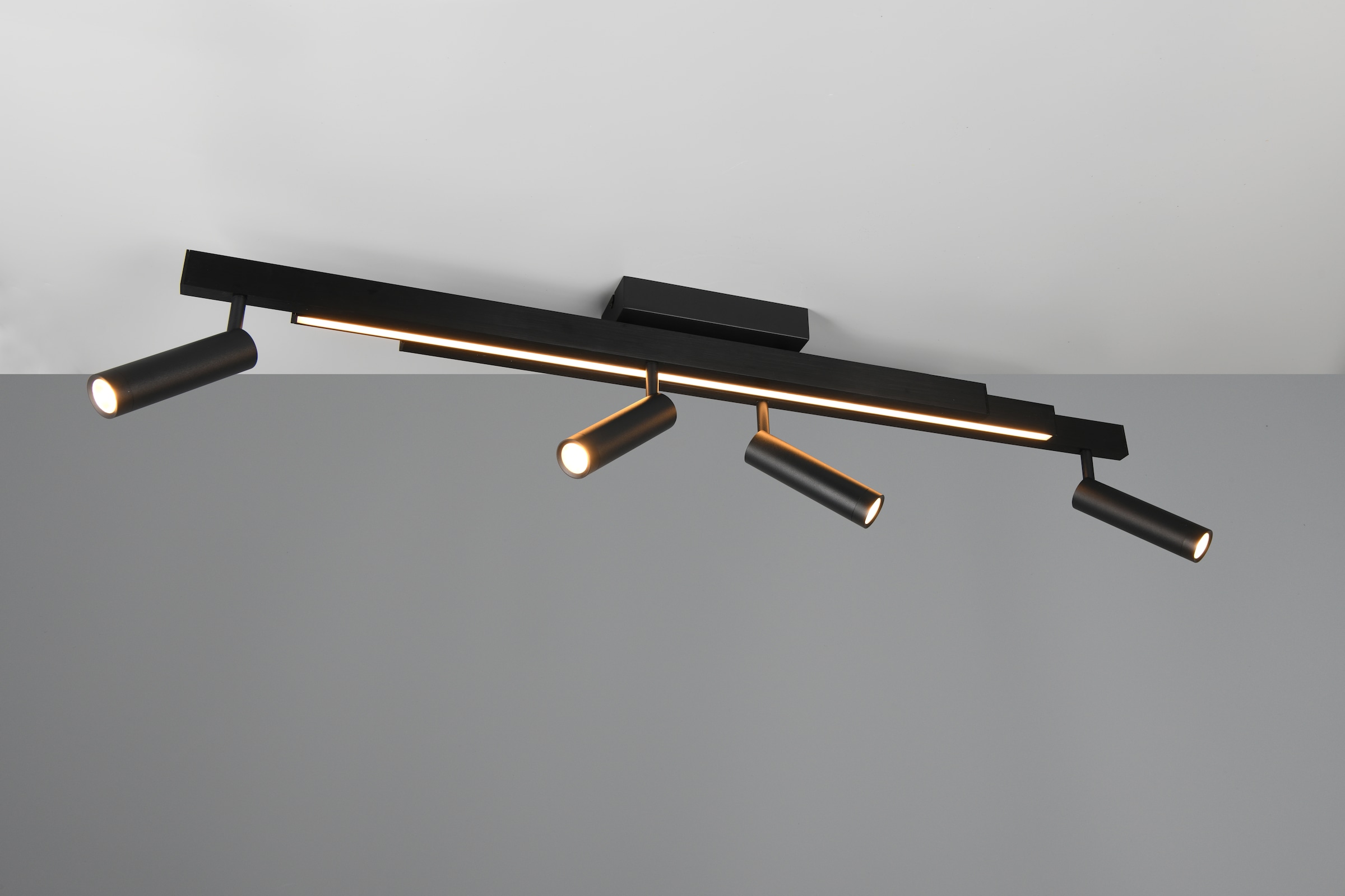 TRIO Leuchten LED Deckenleuchte »ZENO ausziehbare LED Deckenlampe mit 4 verstellbaren Spots dimmbar CCT« LED-Board 1 Stk. warmweiß - kaltweiß getrennt schaltbare Spots, Lichtfarbe einstellbar inkl Fernbedienung