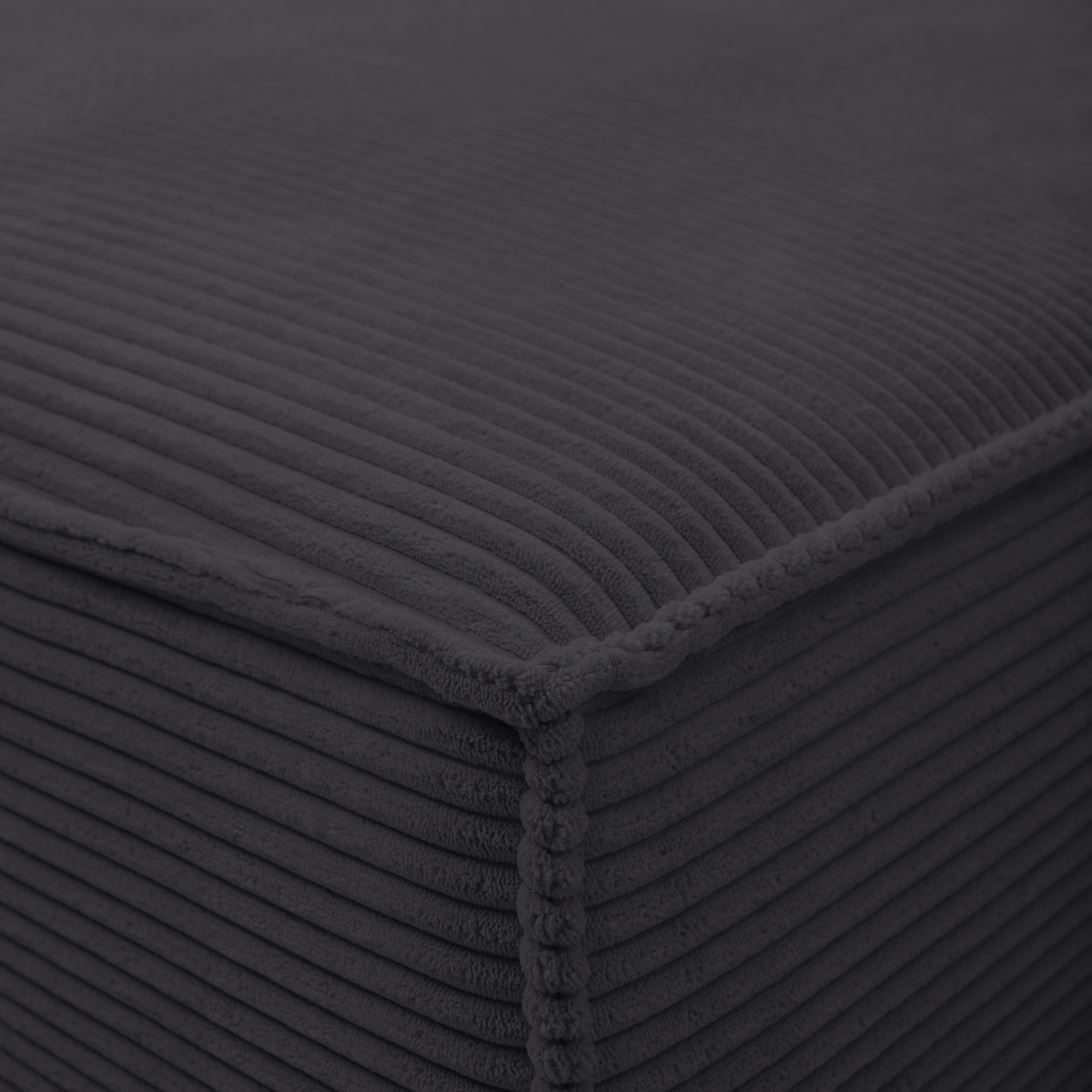 WERK2 Ecksofa »Atlanta-New, modernes Design, Stellmaße 280x147cm, L-Form, Kedernaht«, hoher Komfort, Schlaffunktion & Bettkasten, Cord, Anthrazit