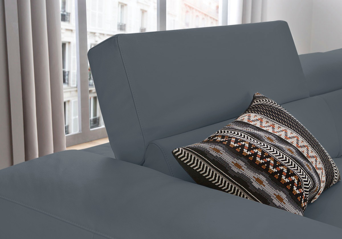 W.SCHILLIG Ecksofa »piedroo, Designsofa mit tollem Sitzkomfort, bequem und elegant, L-Form«, Kopfteilverstellung, wahlweise mit Sitztiefenverstellung, Breite 303cm