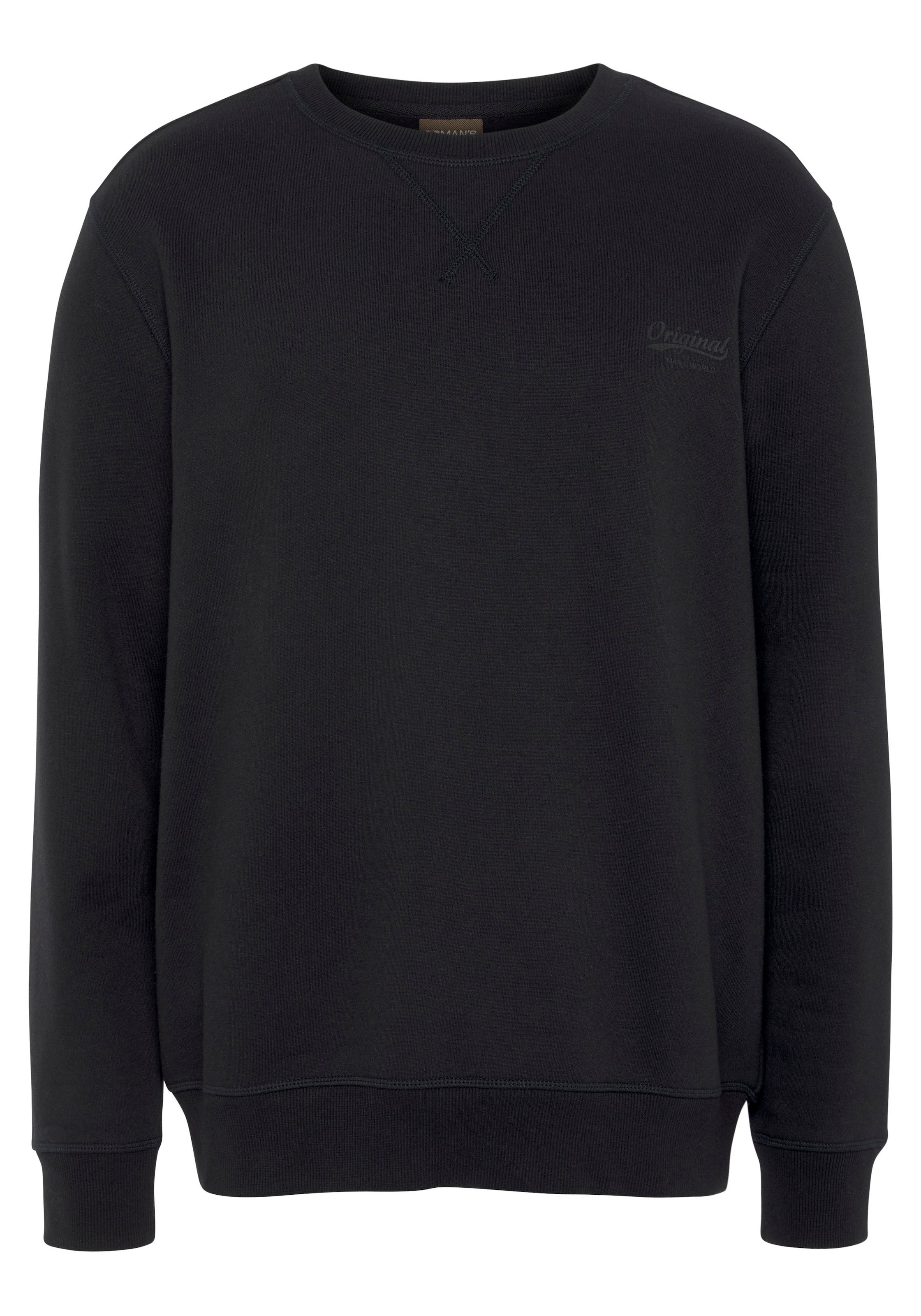 Man's World Sweatshirt, Langarm, Basic-Stil, unifarben, Rundhalsausschnitt