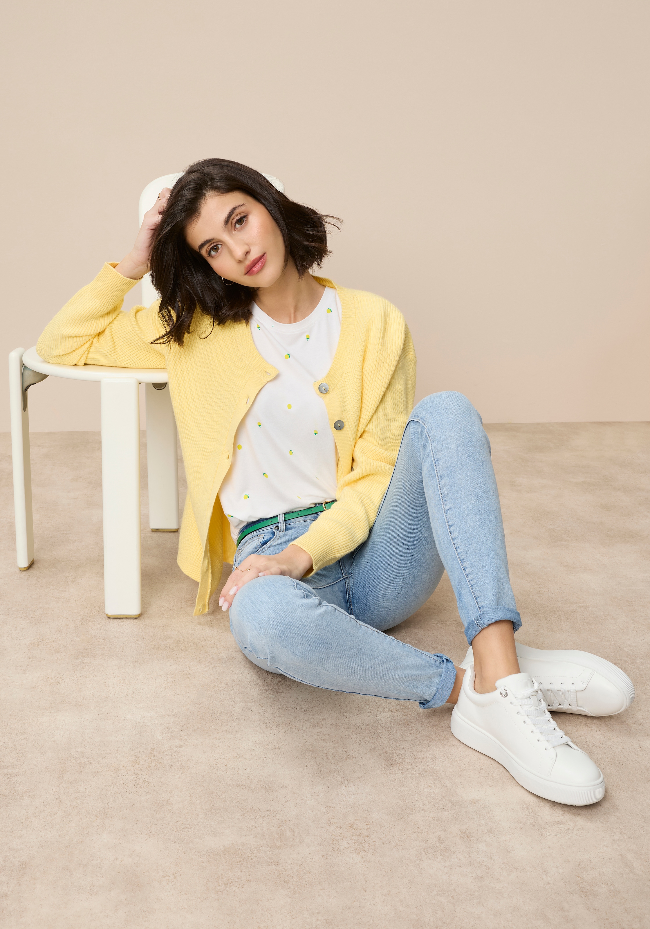 Tamaris T-Shirt mit femininen Allover-Print und lässiger Passform