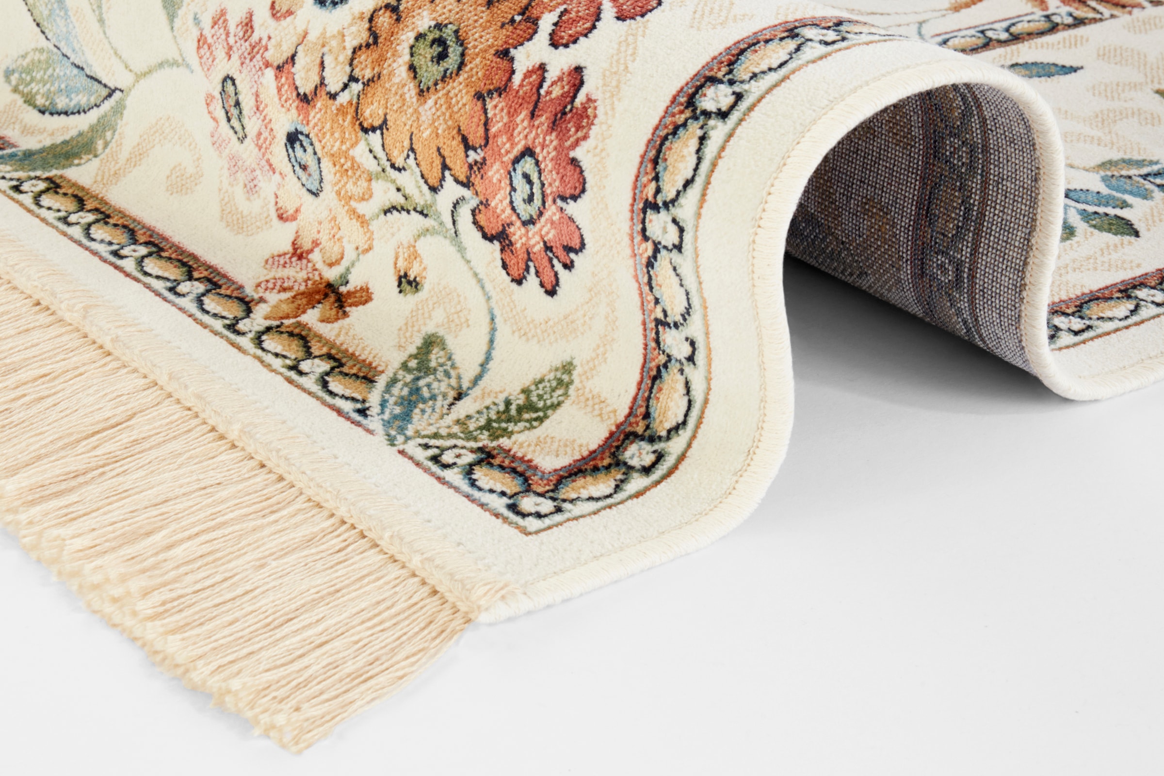 HANSE Home Teppich »Orient Flowers«, rechteckig, 5 mm Höhe, Kurzflor mit Fransen, Orient, Wohnzimmer, Schlafzimmer, Esszimmer