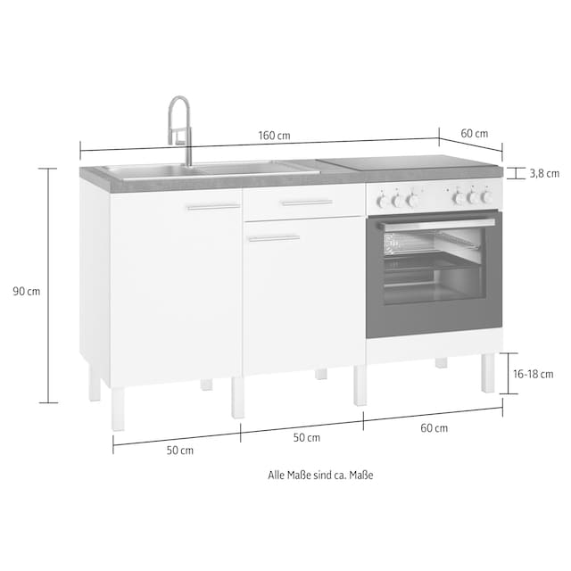 OPTIFIT Küche »Lilly2«, Breite 160 cm, wahlweise mit E-Geräten auf Rechnung  kaufen