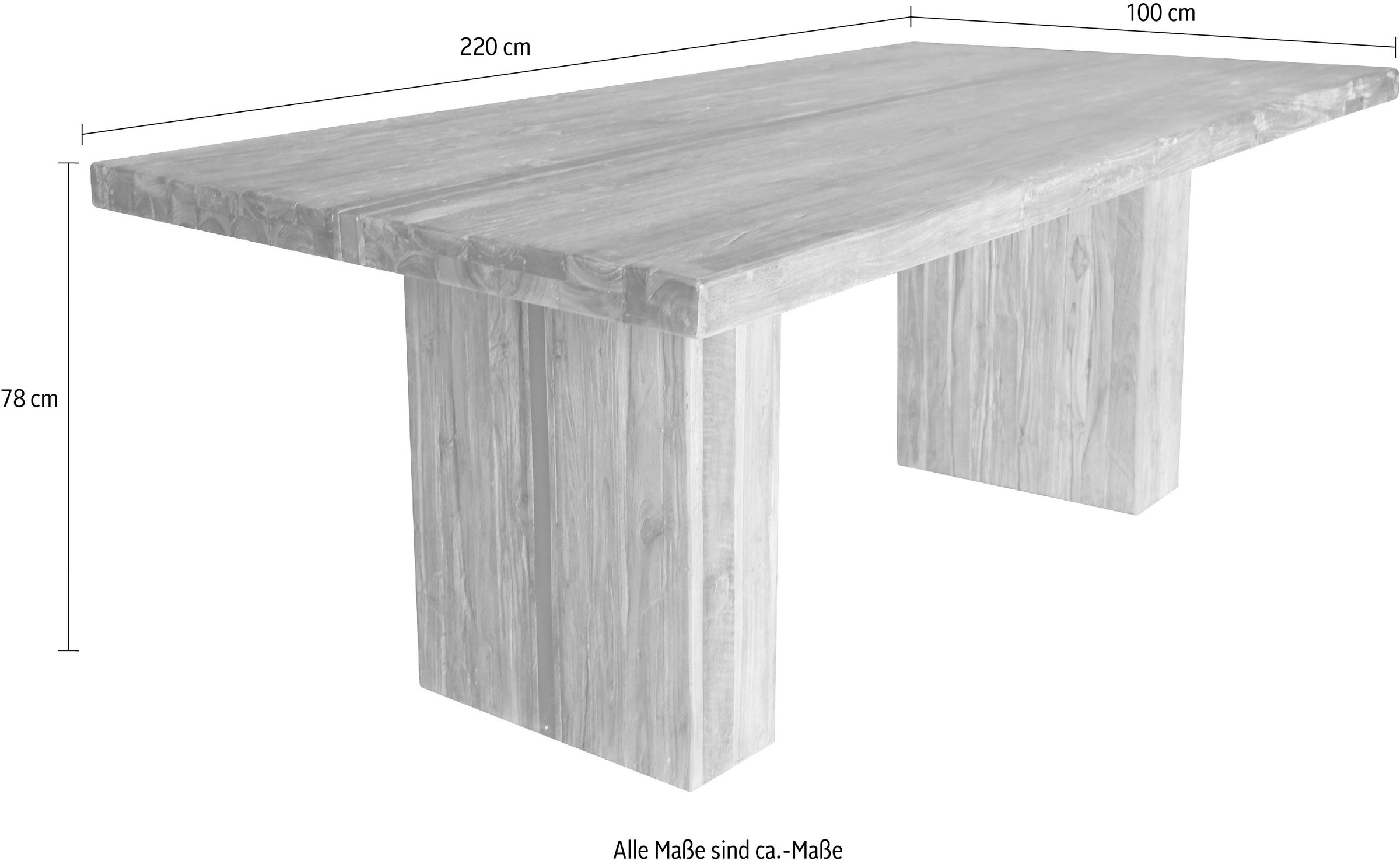SIT Esstisch »Banda«, mit eingelegtem Metallband, Shabby Chic, Vintage