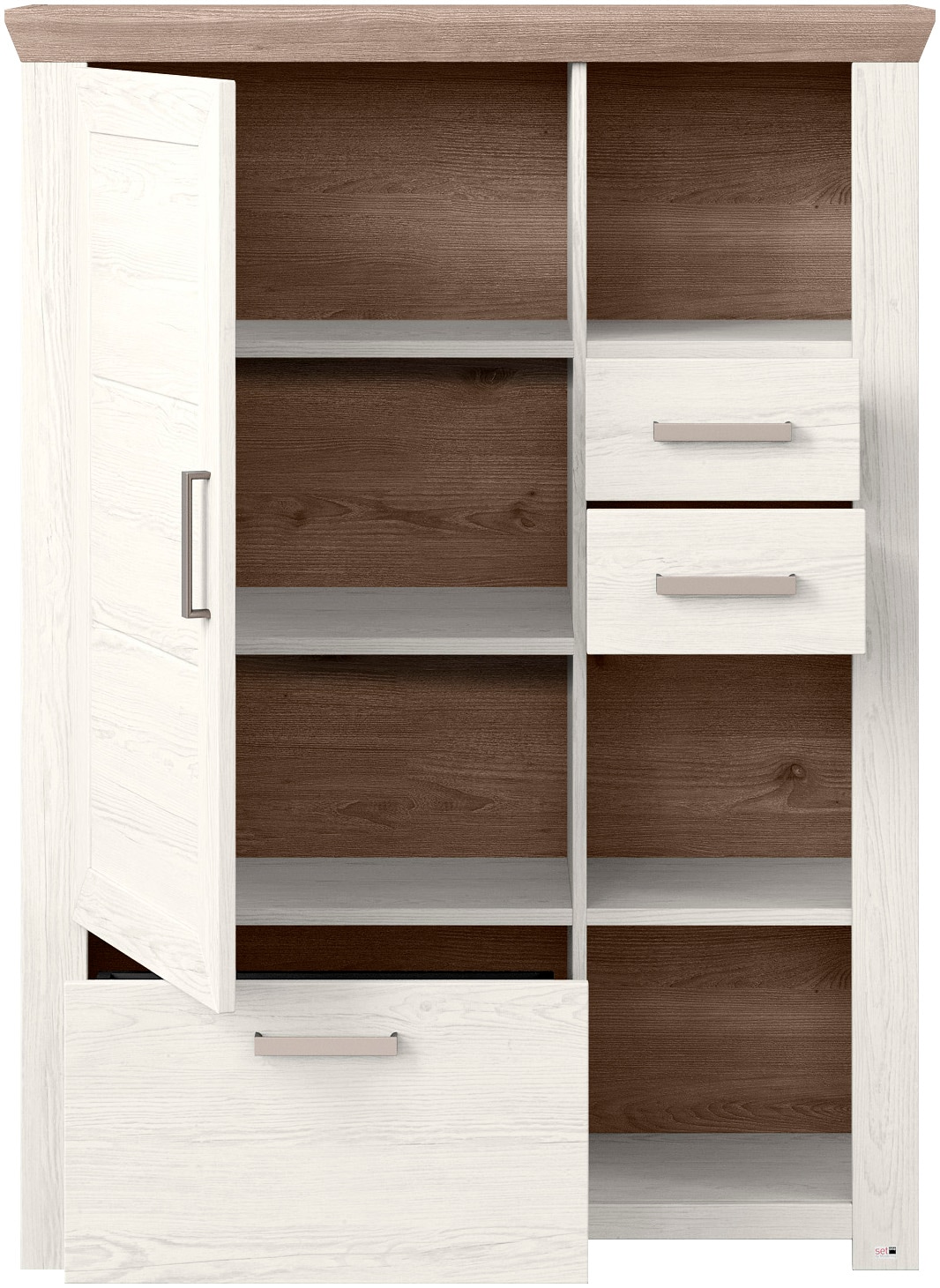 set one by Musterring Highboard »York« Typ 25 und 26, in 3 Farbvarianten, Beleuchtung optional, Breite 105 cm