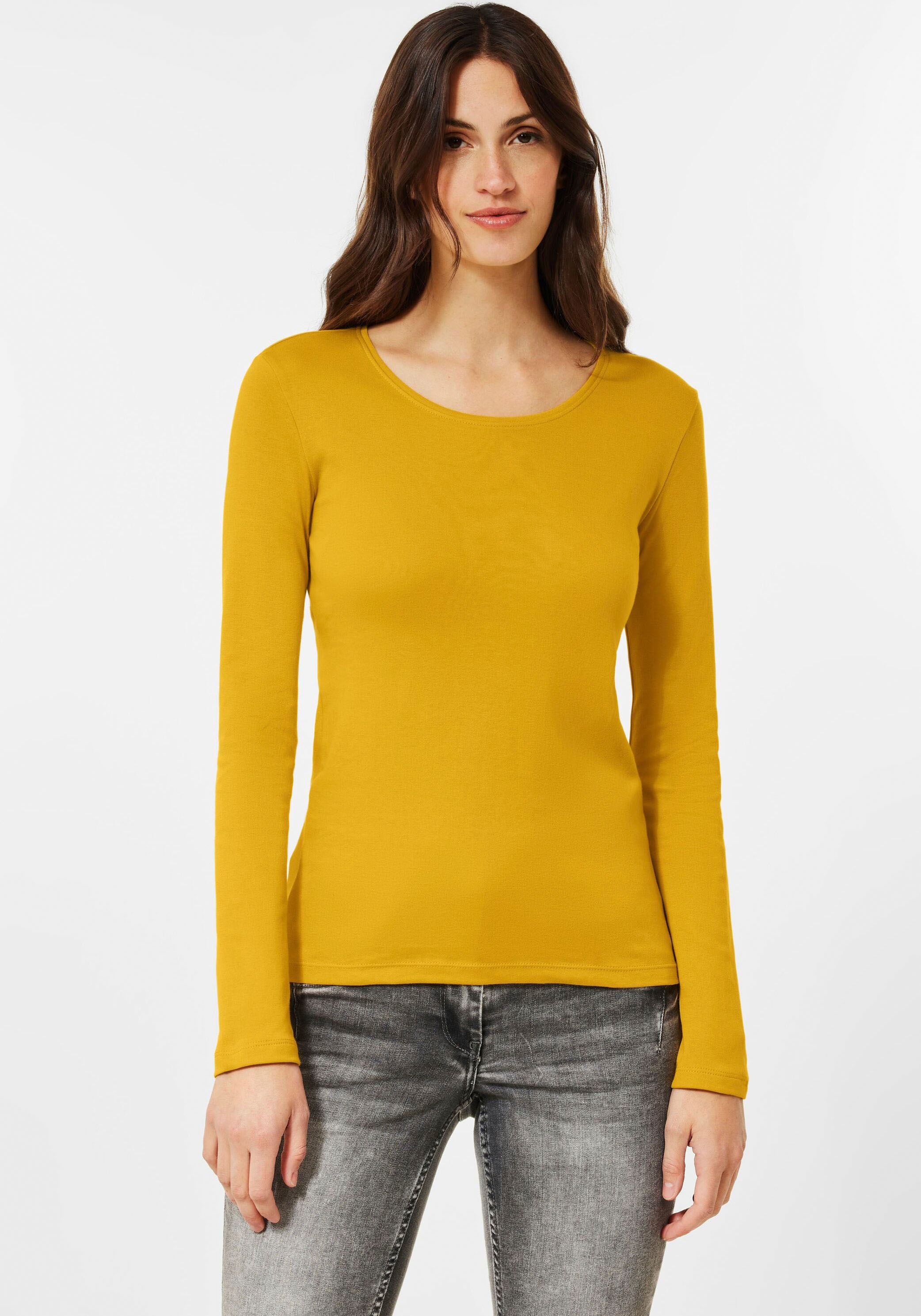 Cecil Langarmshirt »Style Pia«, in zeitlosem Basic Style bei ♕