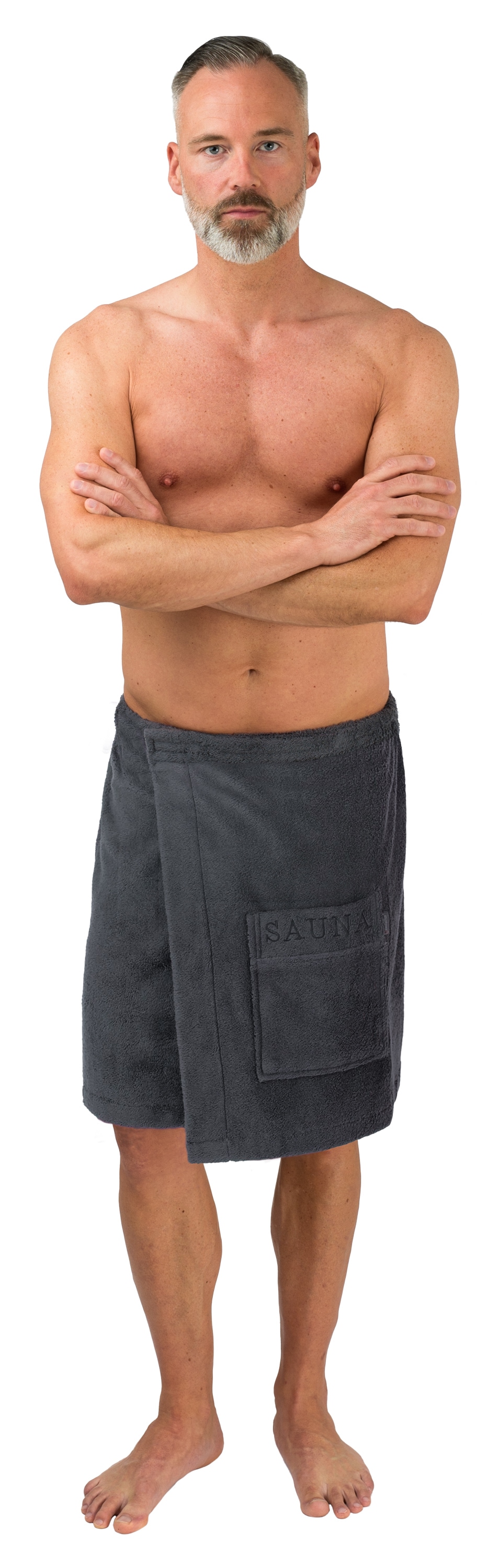 Wewo fashion, Unisex, Kilt »9538T, ideal für Sauna & Spa« 1 Stk. schlingenfest, anthracite, Länge: 50 cm, schlingenfest