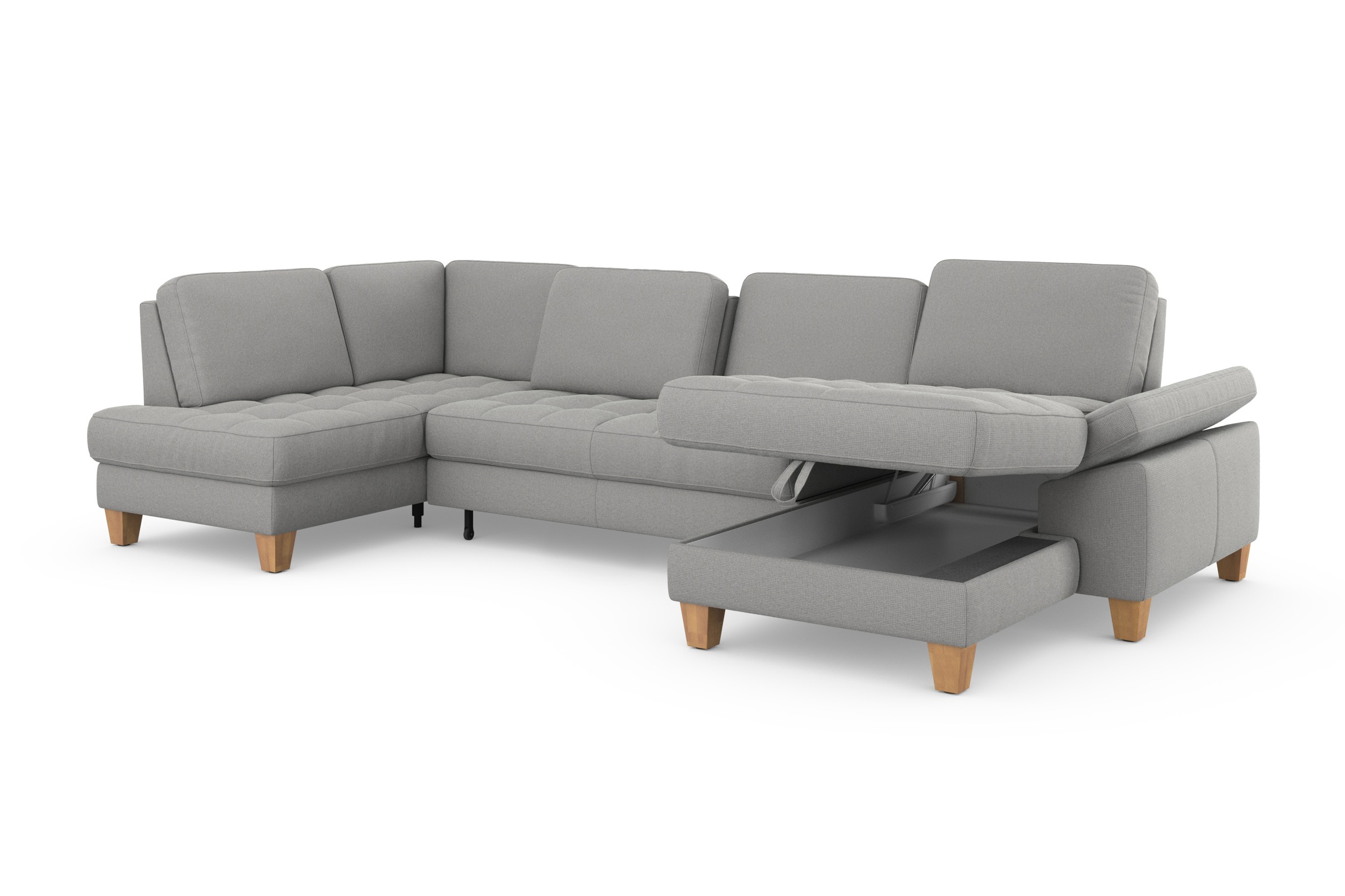 sit&more Wohnlandschaft »Westham U-Form«, wahlweise mit Bettfunktion, Bettkasten, Sitztiefenverstellung