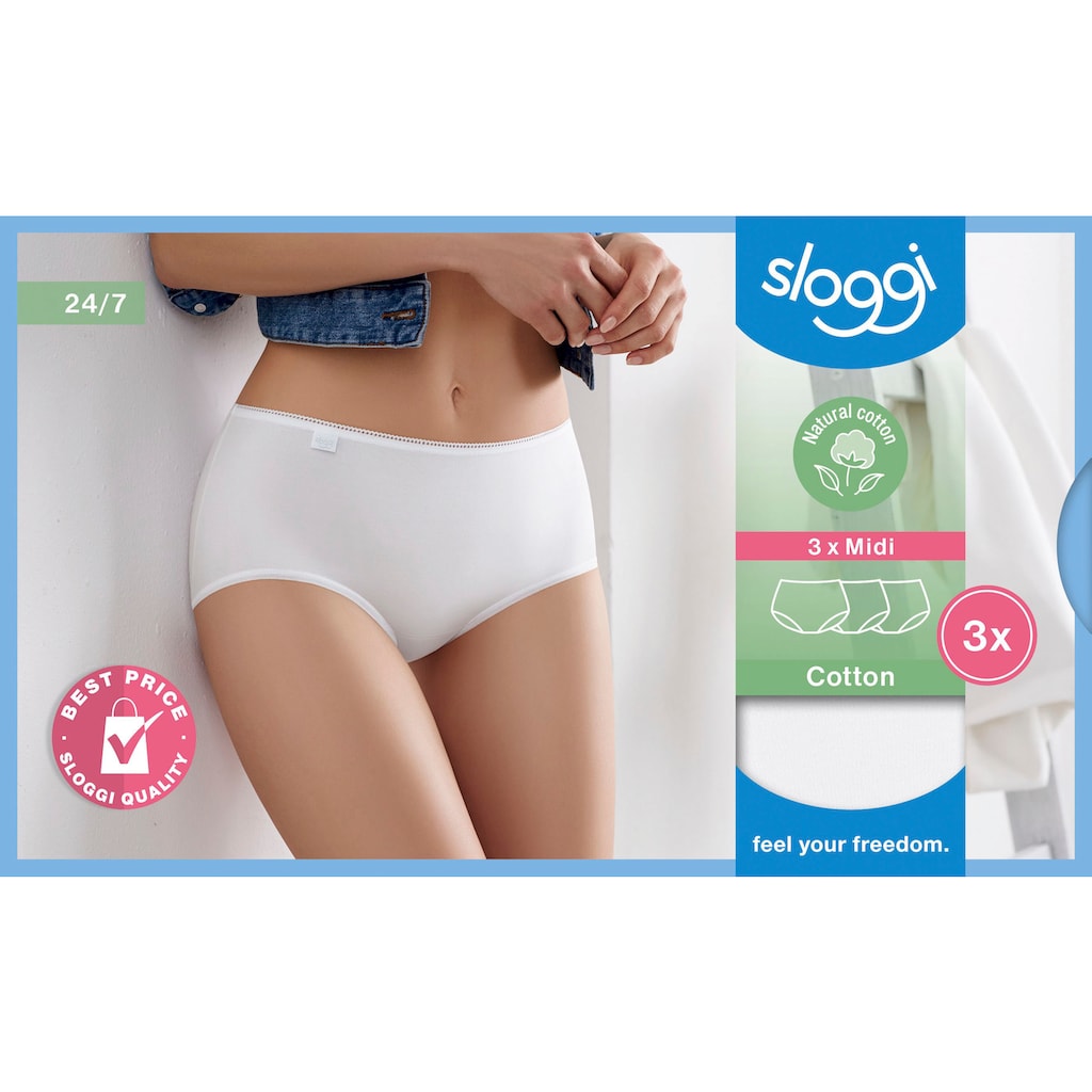 sloggi Midislip »24/7 Cotton Midi C3P«, (3er Pack)