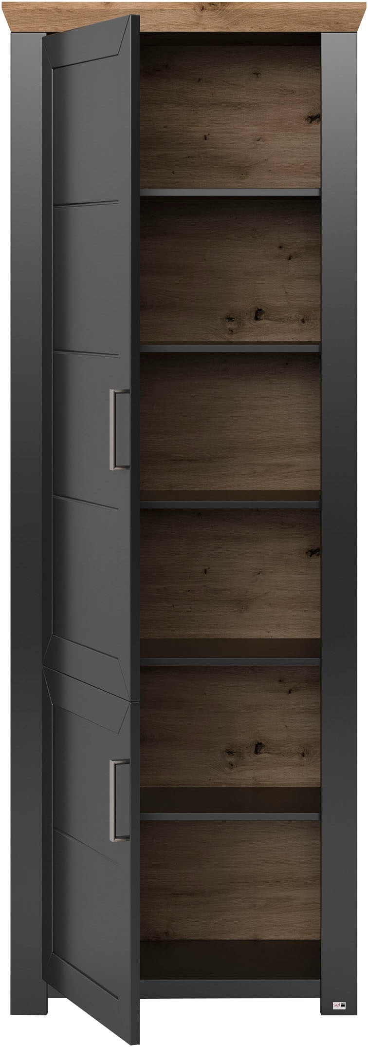 set one by Musterring Drehtürenschrank »York« Typ 03, in 3 Farbvarianten, mit Bügelgriff in silber, B 75 x H 207 cm