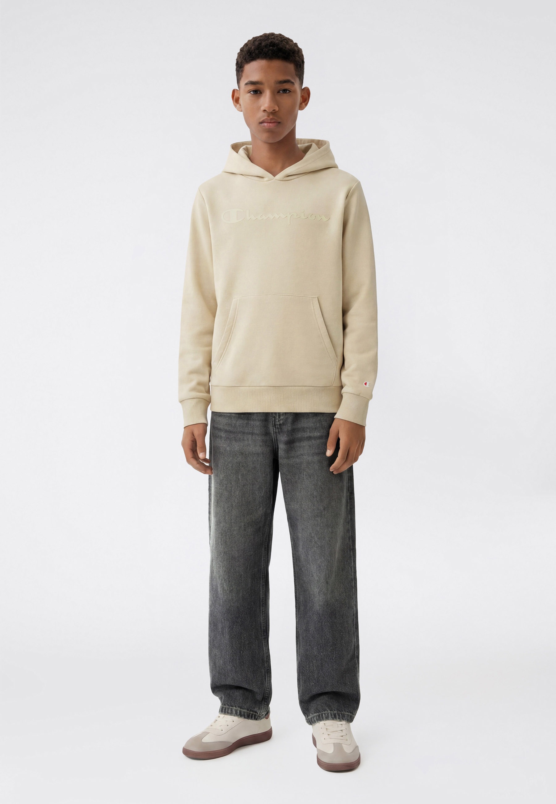 Champion Kapuzensweatshirt »SPORTWEAR HOODIE Standard Fit«, für Kinder, mit Kapuze, aus Baumwolle und Polyester, Standard Fit
