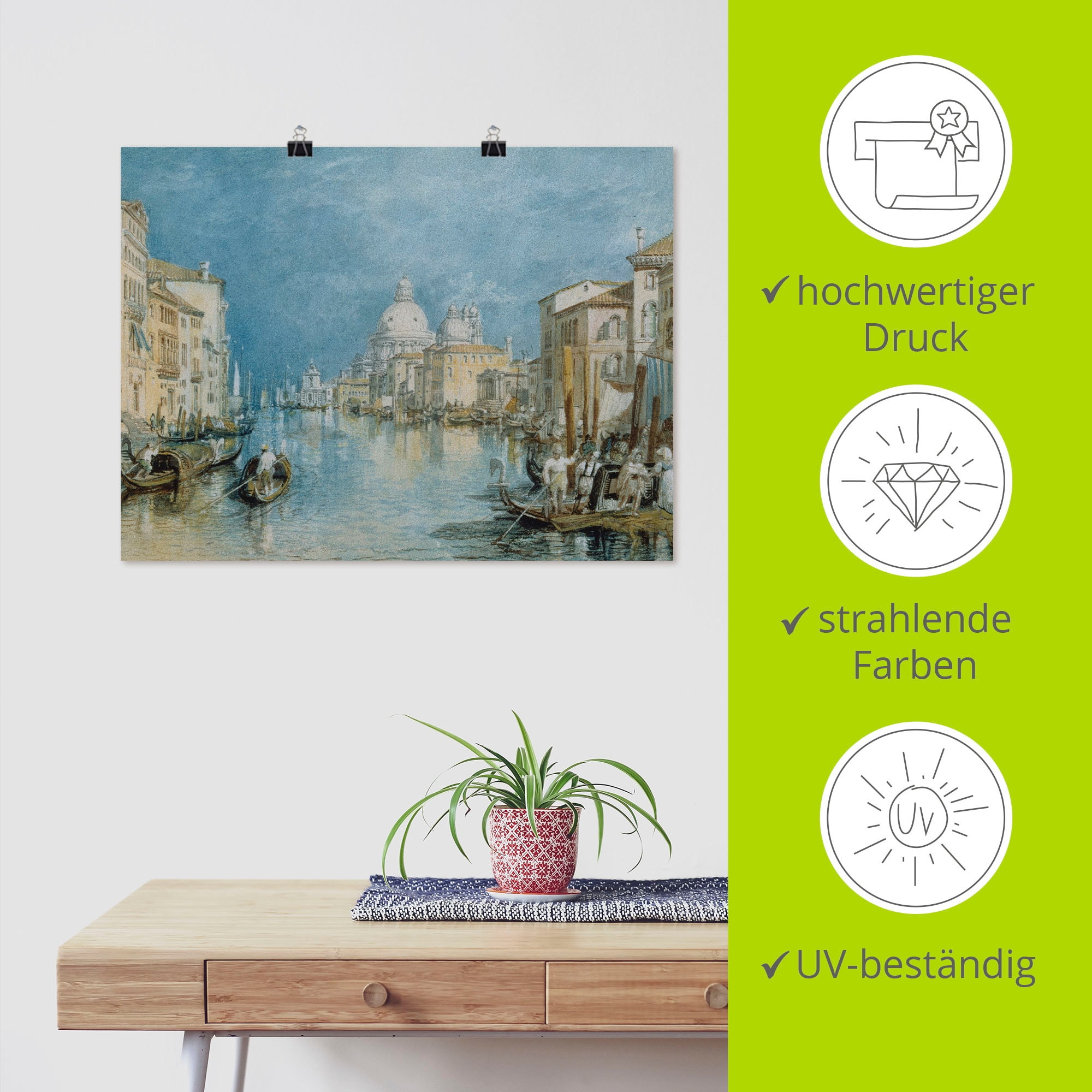 Artland Wandbild »Venedig, Canale Grande.«, Italien, (1 St.), als Leinwandbild, Poster in verschied. Größen