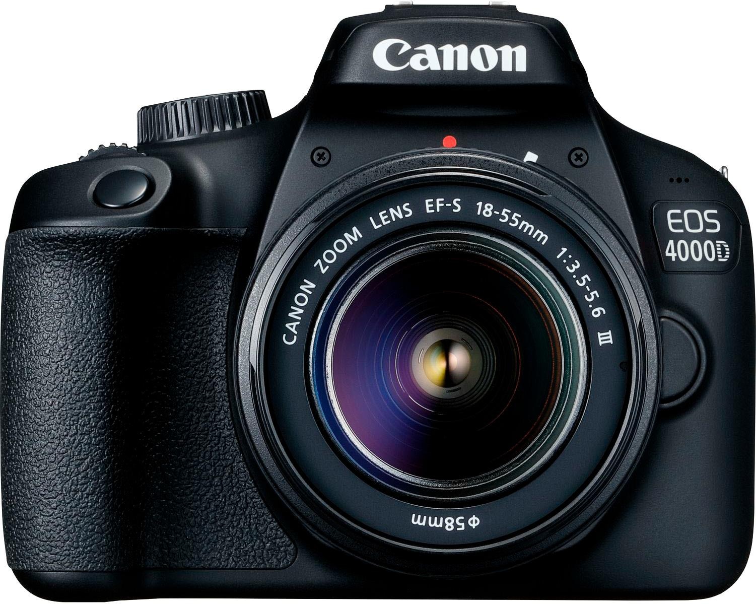 Canon Spiegelreflexkamera »EOS 4000D 18-55mm f/3.5-5.6 18 EF-S (Wi-Fi) MP, bei III, WLAN III«, 18-55mm