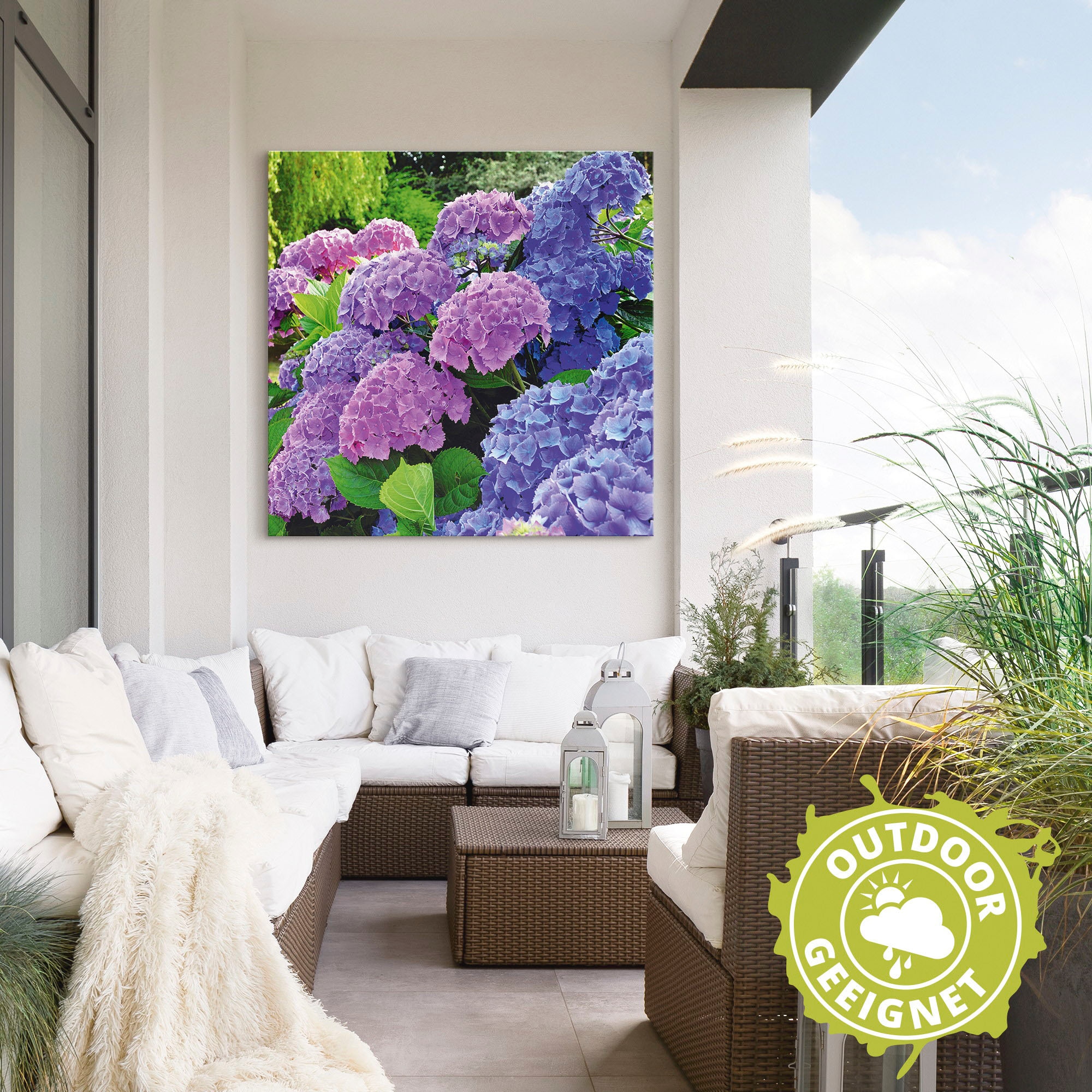 Artland Wandbild »Hortensien im Garten« Blumen 1 Stk. tlg. als Alubild, Leinwandbild, Poster in verschied. Größen