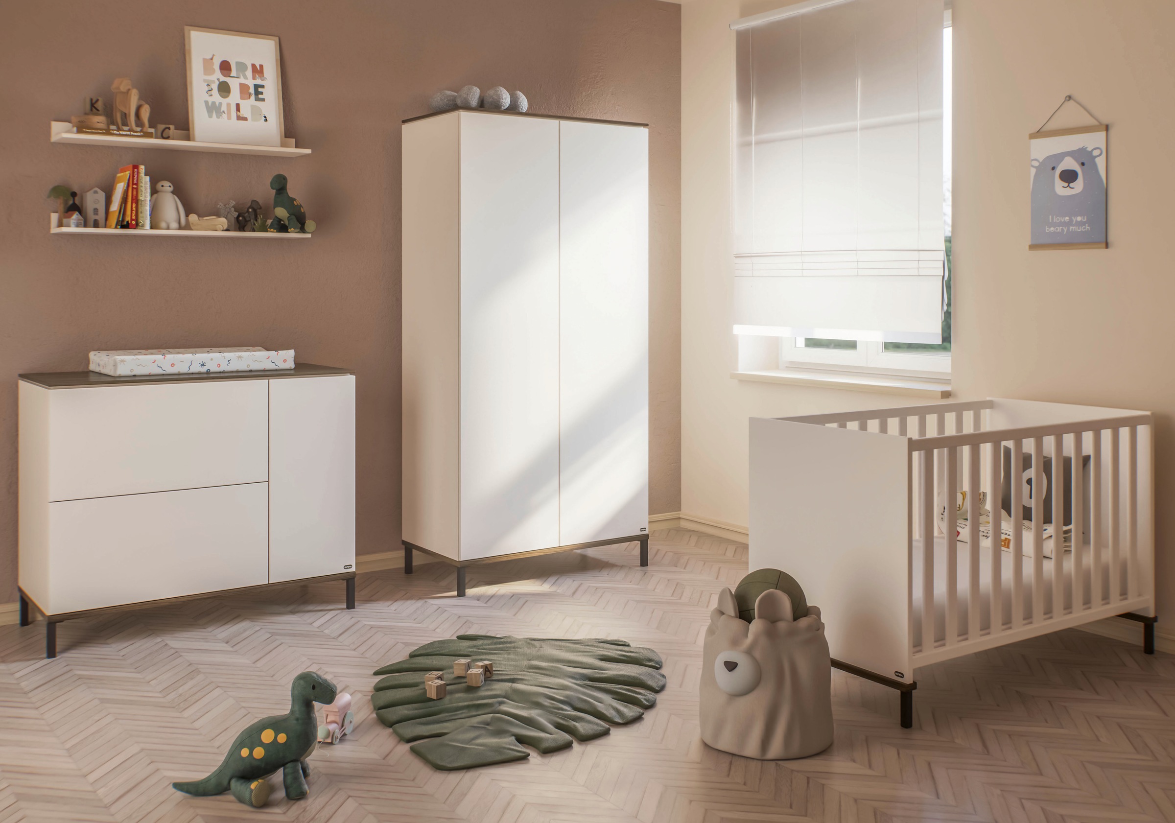 YUNY by PAIDI Kleiderschrank »LOVELY ALIV inkl. Kleiderstangen und Einlegeböden« Off-White, zertifizierte Qualität, Push-to-open