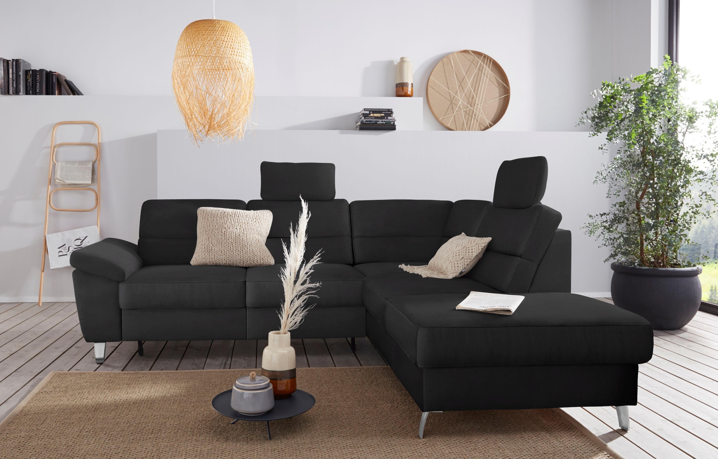 sit&more Ecksofa »Sorano L-Form«, wahlweise mit Bettfunktion und Bettkasten