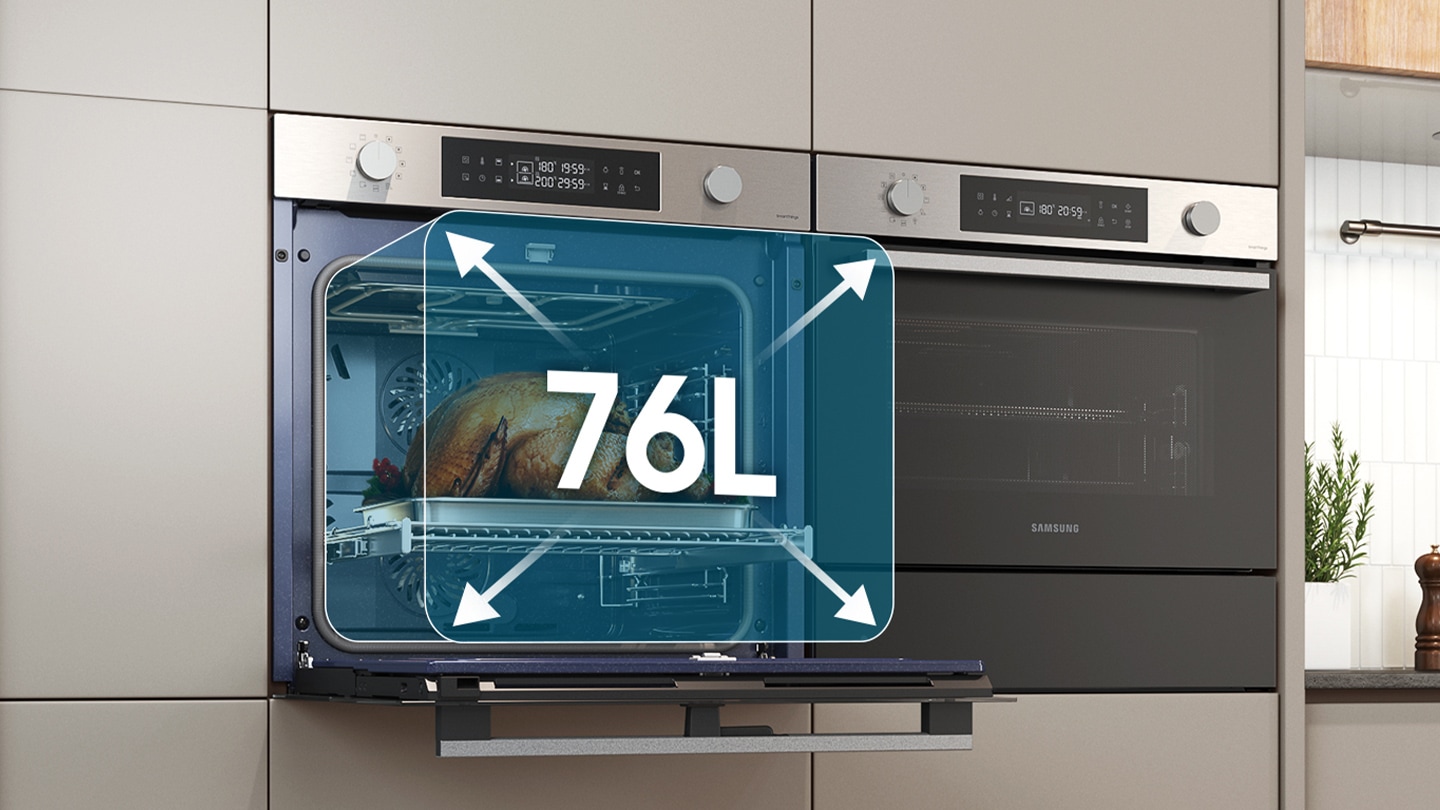 Samsung Einbaubackofen  »NV7B4550VAS/U1«, Pyrolyse-Selbstreinigung, Dual Cook Flex