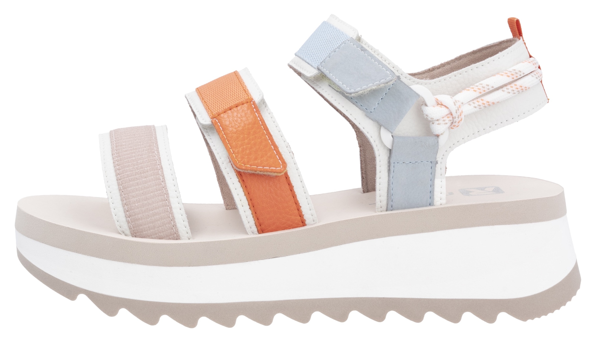 RIEKER Sport Plateausandale »Adelaide«, Sommerschuh, Outdoorsandale, Sandalette mit Klettverschlüsse