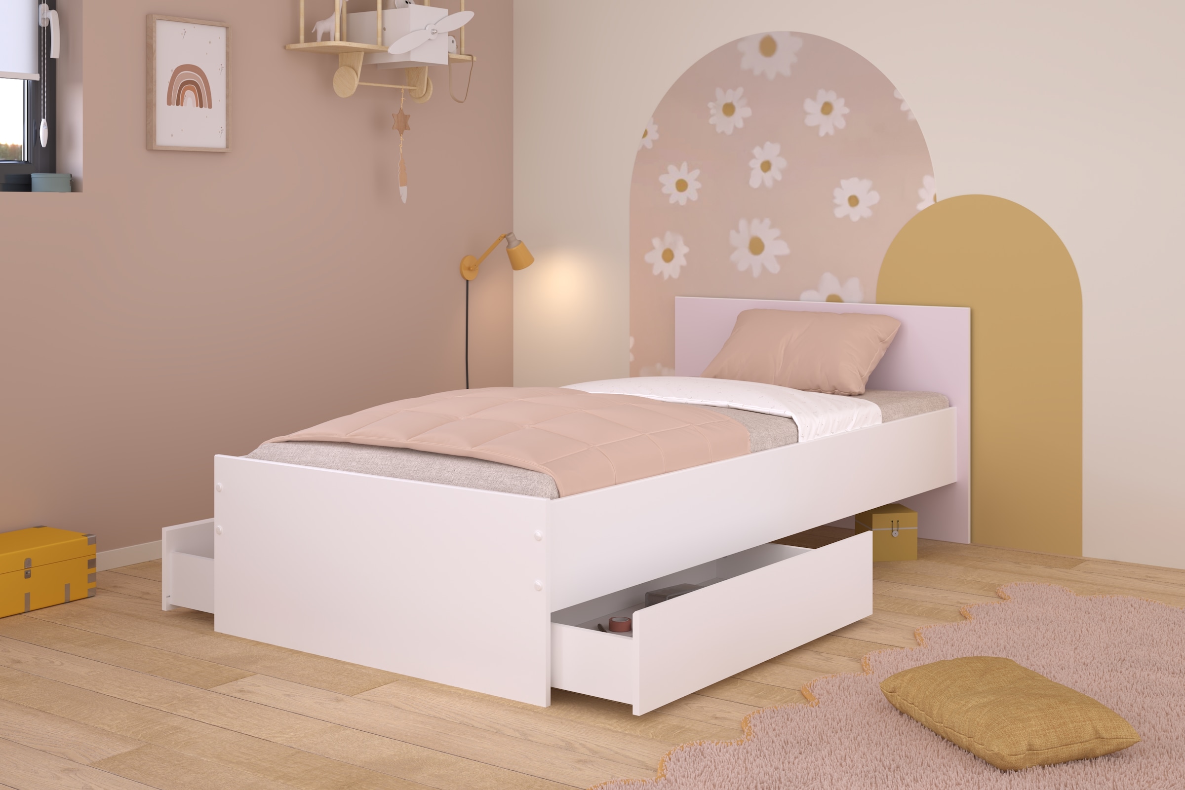 Parisot Stauraumbett »Pirouette 5« Set, 1 tlg. Kopfteil - drehbar Grau oder Rosa