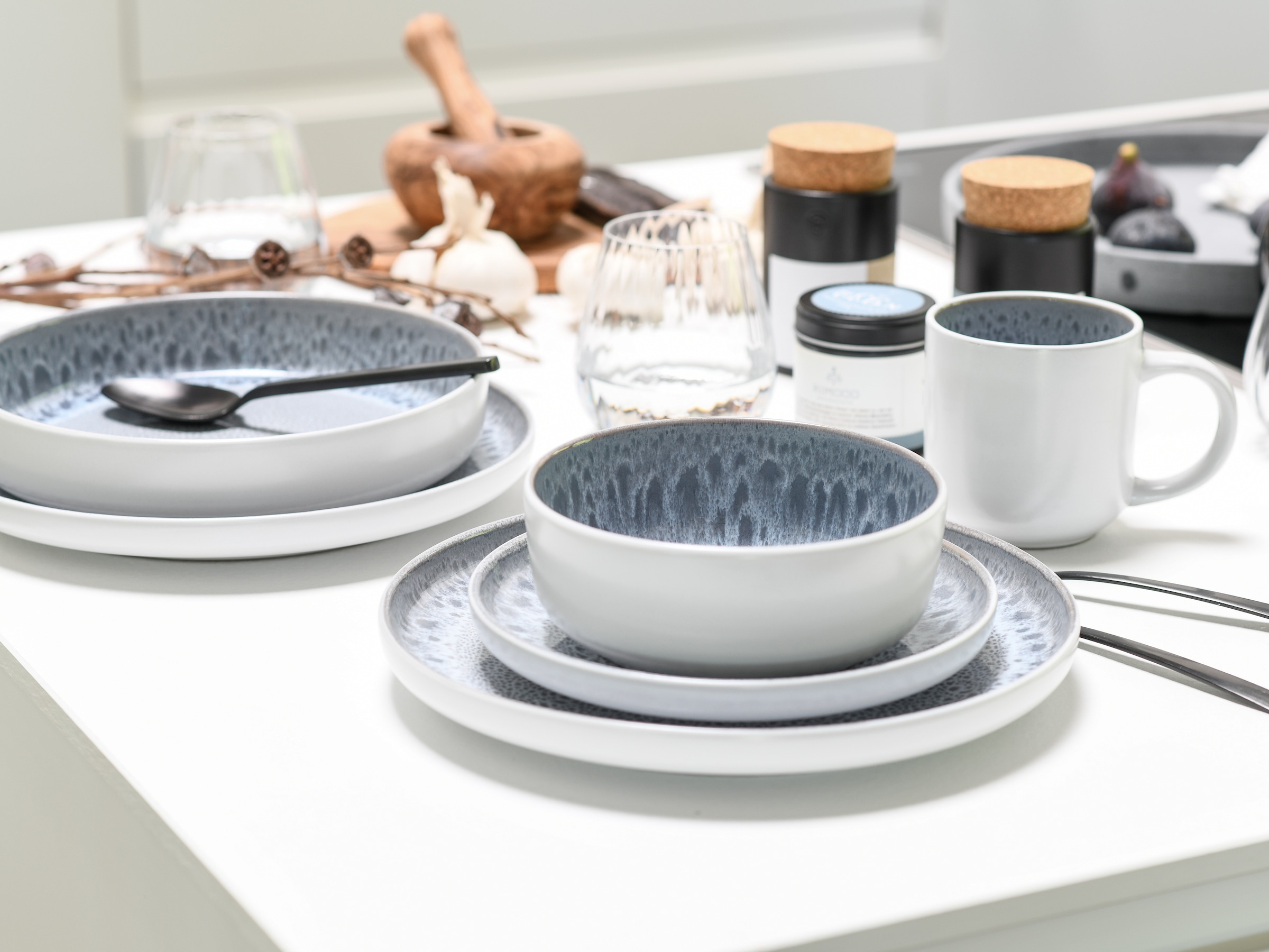 OTTO home Müslischale »modernes Schüssel-Set Lykk, Geschirr-Set, Bowl« 6 Stk. aus Steinzeug hohe Haltbarkeit, spülmaschinen- & mikrowellengeeignet, Reaktivglasur