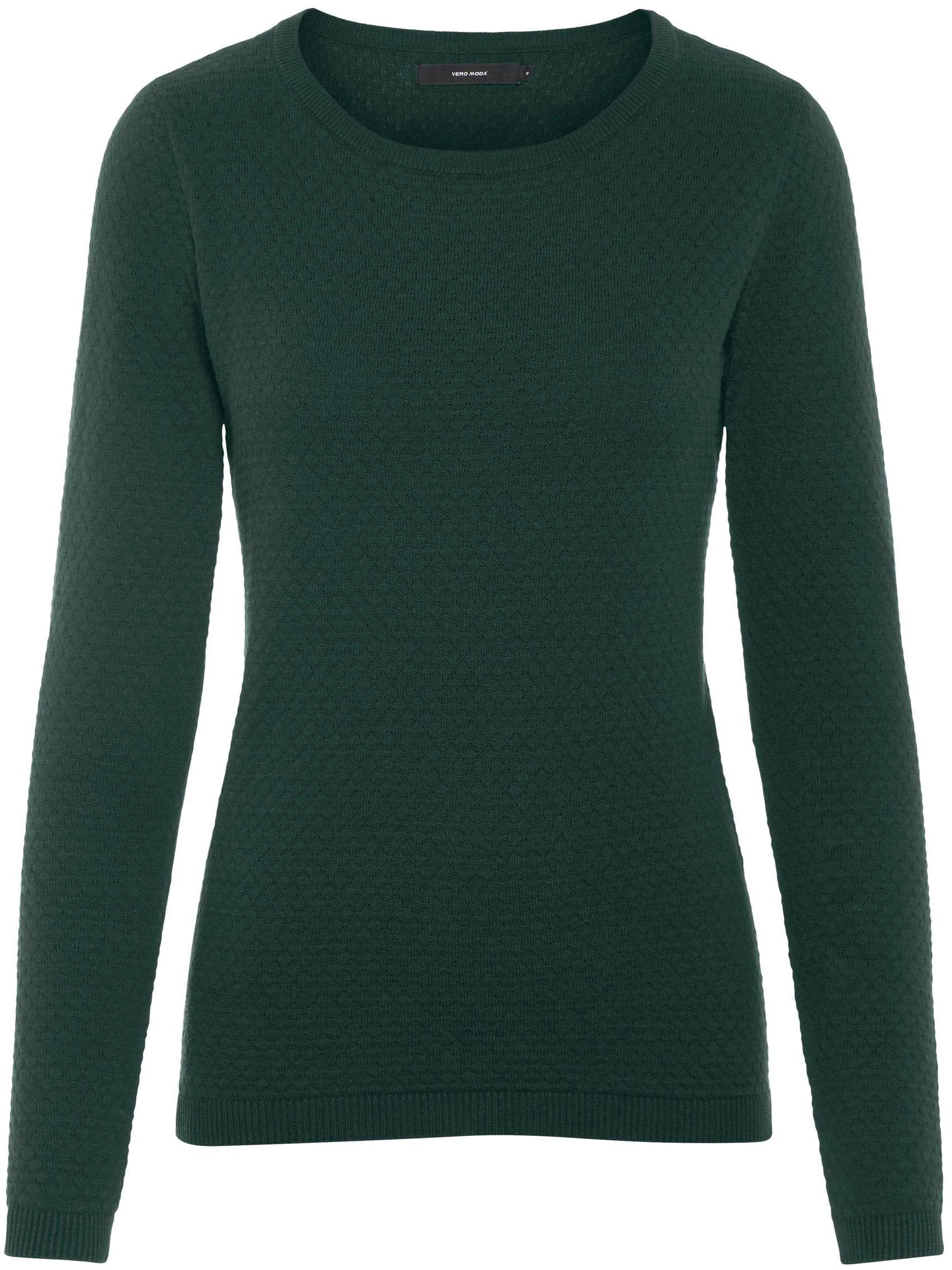 Vero Moda Rundhalspullover »VMCARE STRUCTURE LS O-NECK BLOUSE«, aus Bio-Baumwolle