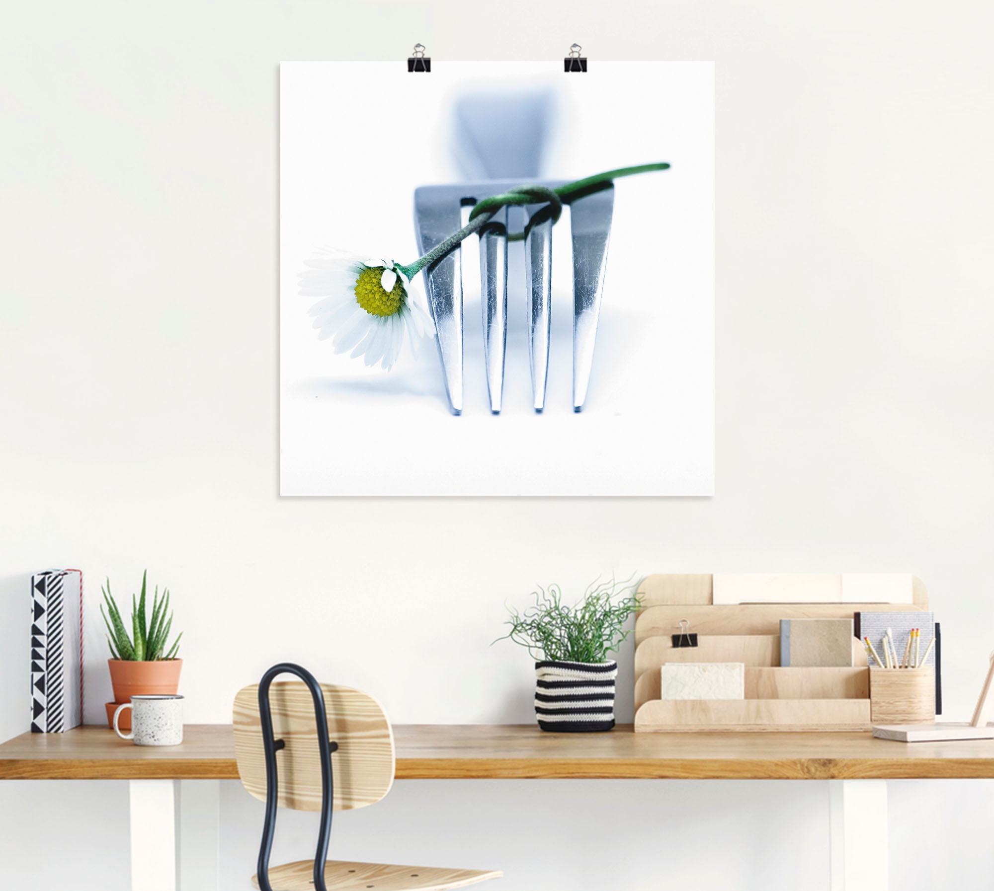 Artland Wandbild »Gabel und Blume«, Geschirr & Besteck, (1 St.), als Leinwandbild, Poster in verschied. Größen