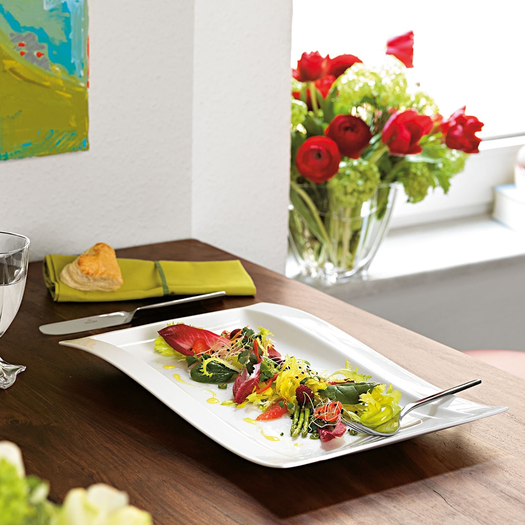 Villeroy & Boch Speiseteller »Gourmetteller NewWave 37 x 25 cm 4er Set weiß«