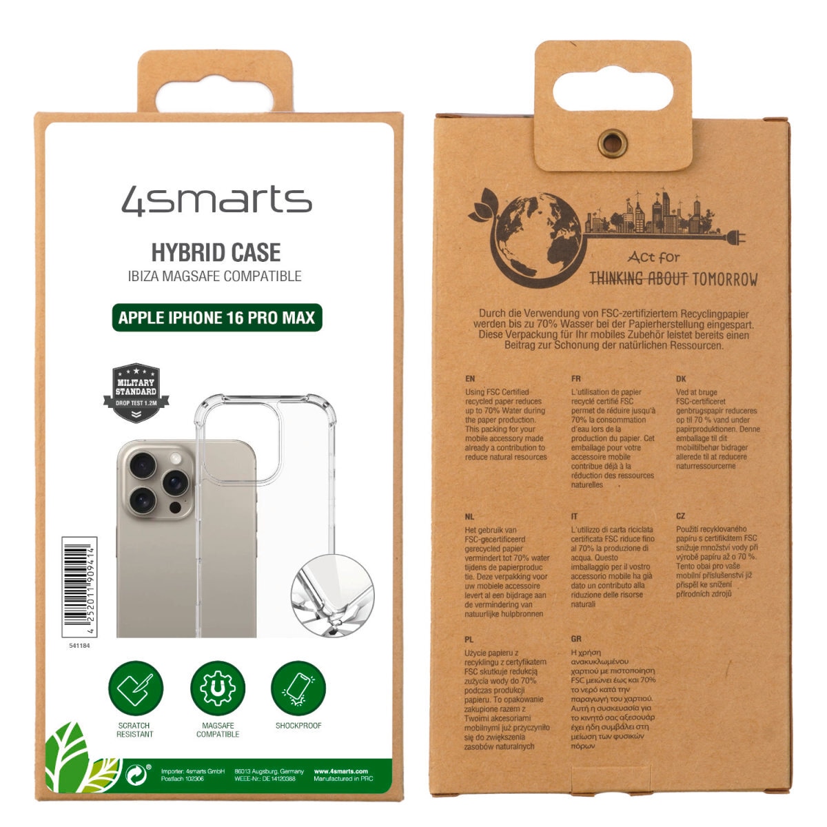 4smarts Handyhülle »Hybrid Case Ibiza für Apple iPhone 16 Pro Max«, Backcover, Schutzhülle, Handyschutzhülle, Case, Schutzcase, stoßfest