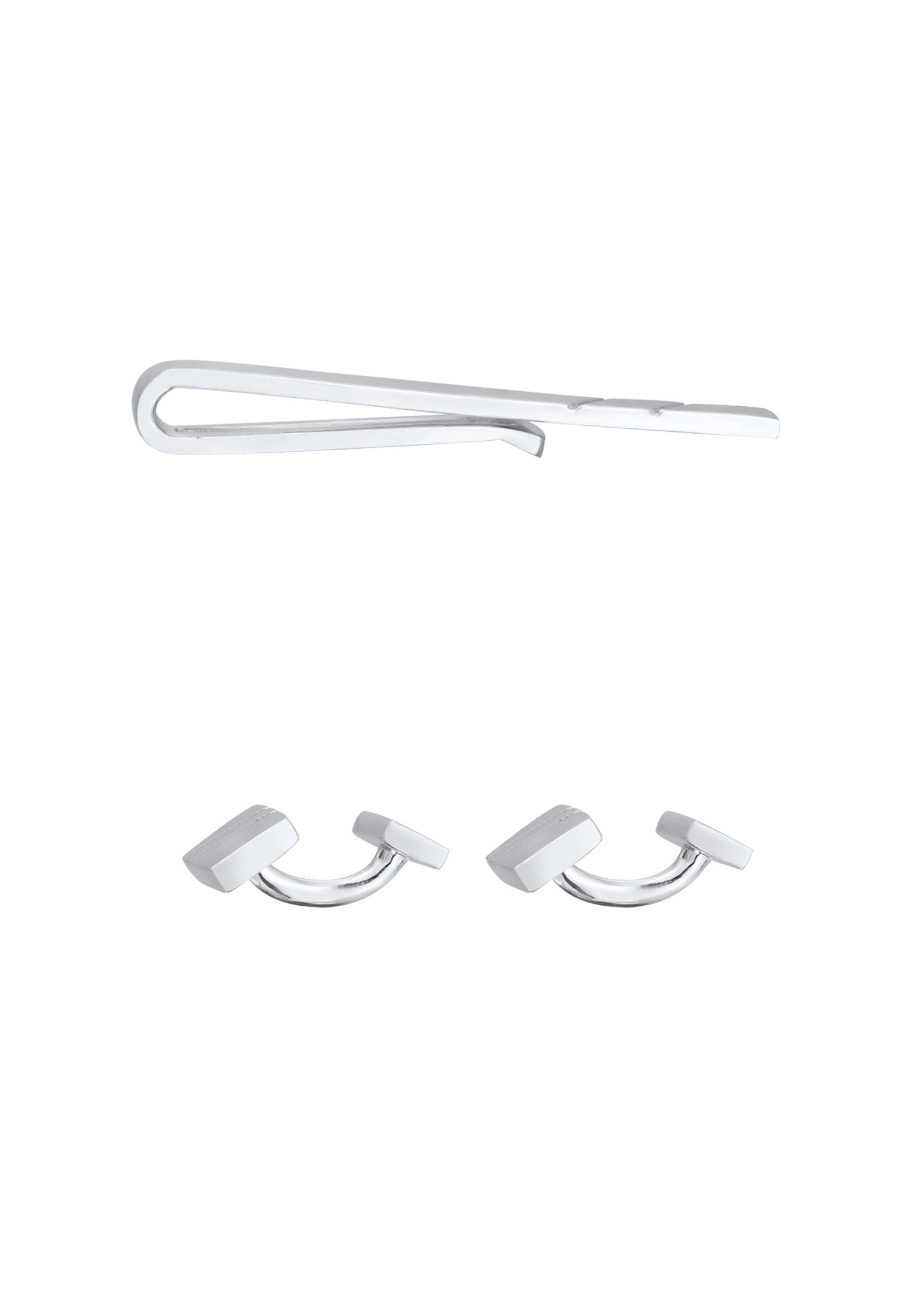 Kuzzoi Manschettenknöpfe und Krawattennadel Set »Schmuckset Manschettenknöpfe Kravattennadel 925 Silber« ()