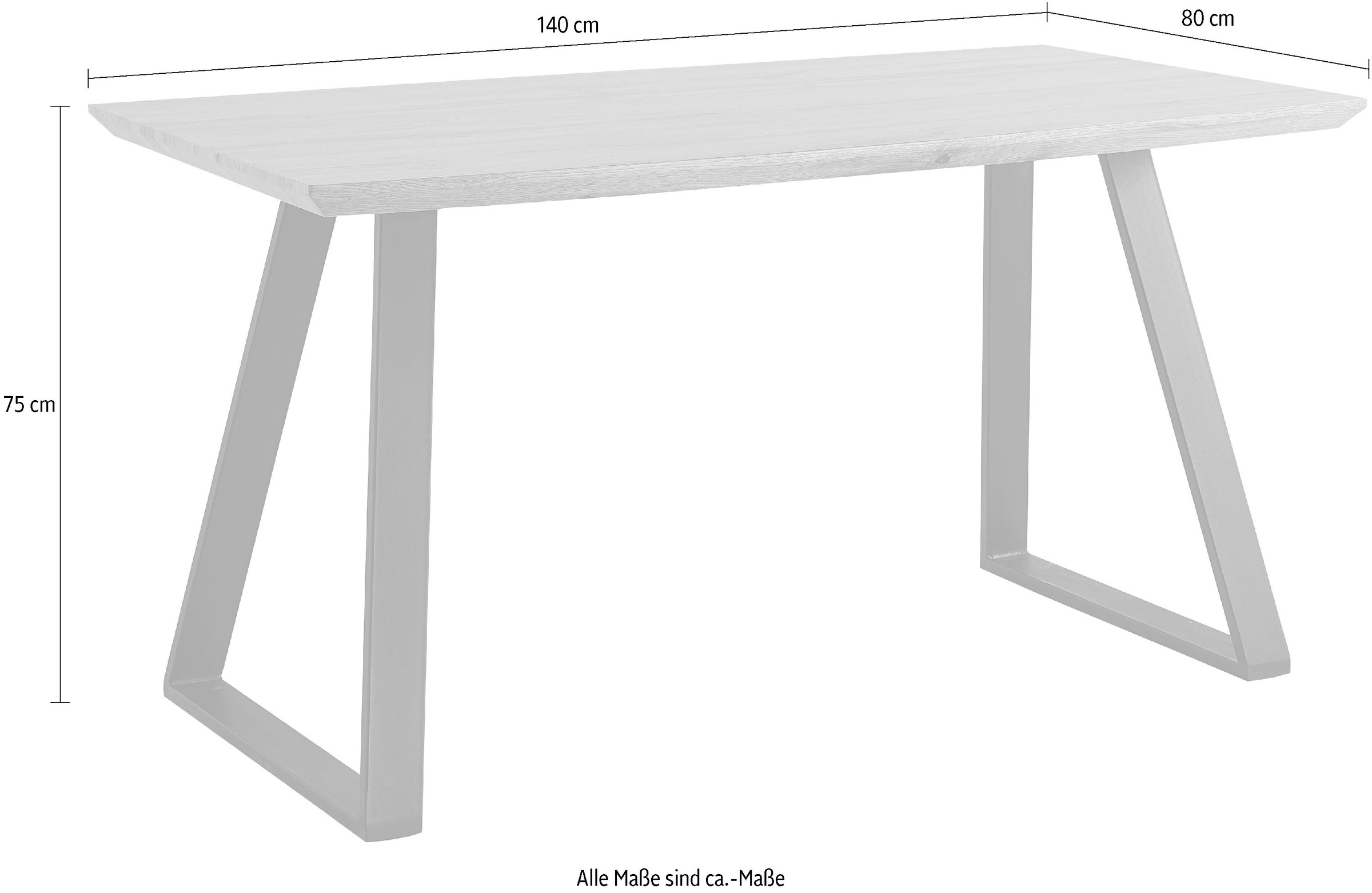 Home affaire Esstisch »Aage«, Eiche-Dekor, Breite 140 cm