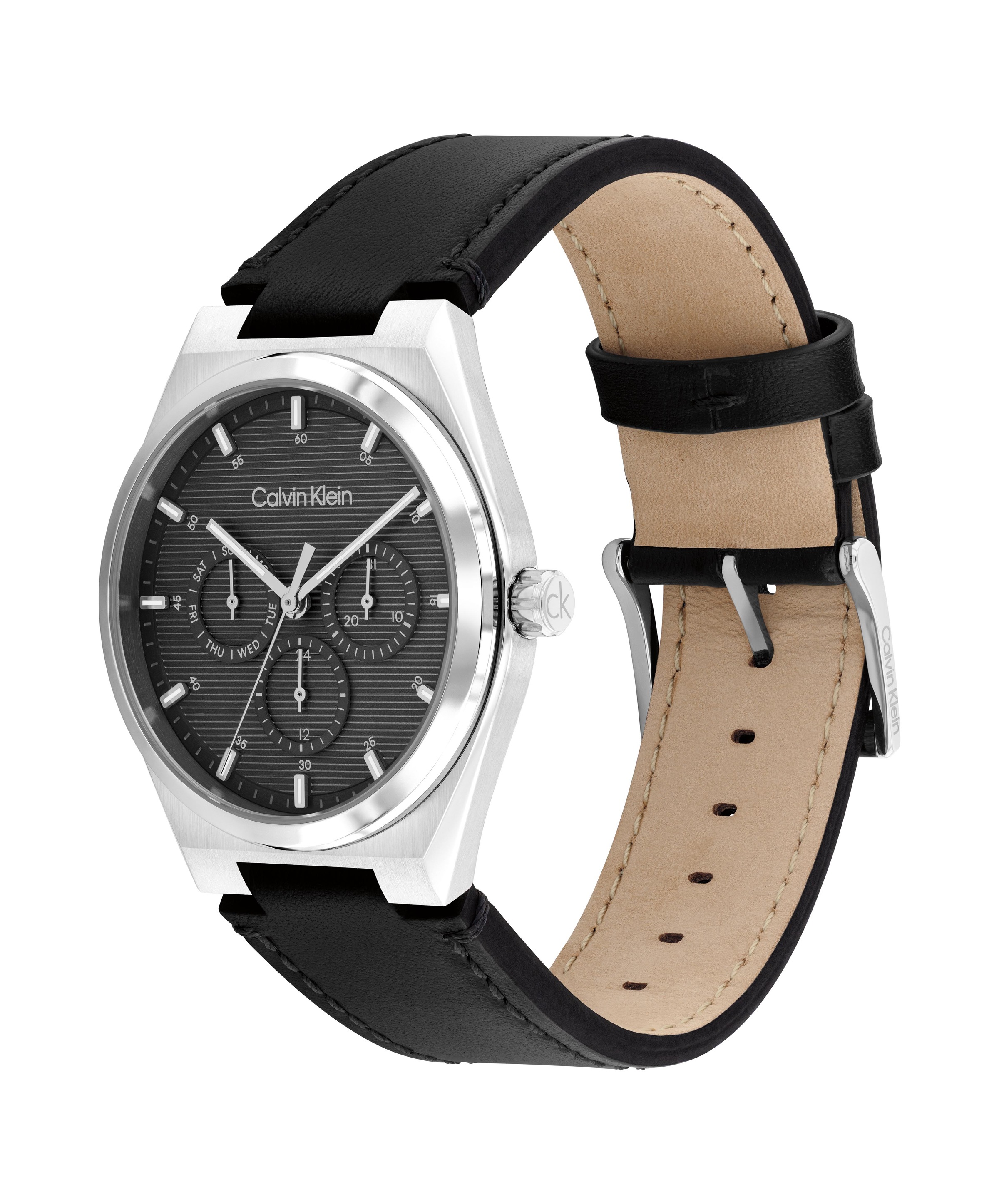 Calvin Klein Multifunktionsuhr »CK MOTION« Quarzuhr, Armbanduhr, Damenuhr, Herrenuhr, Lederarmband, analog