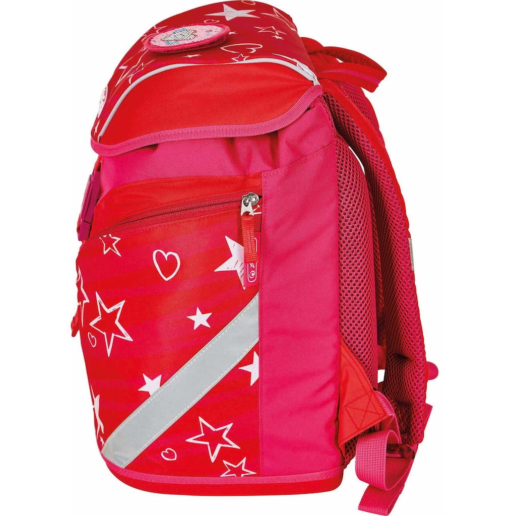 Herlitz Schulrucksack »SoftLight Plus, Stars&Stripe«, Reflektoren-Floureszierende Flächen