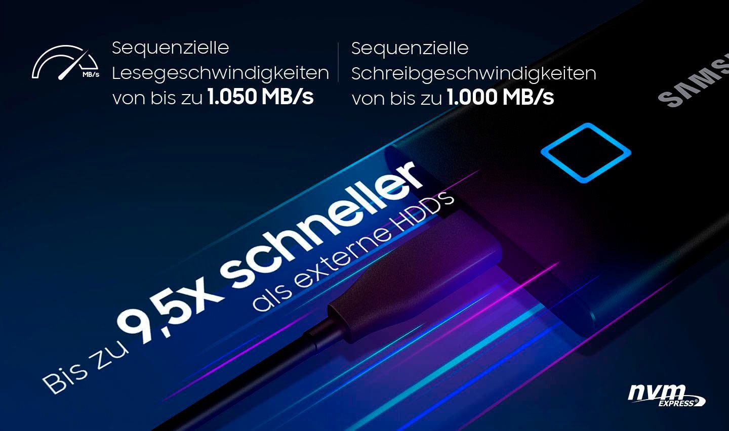 Touch«, Anschluss Samsung XXL ➥ USB Jahre externe UNIVERSAL 3.2 »Portable SSD SSD Garantie T7 | 3