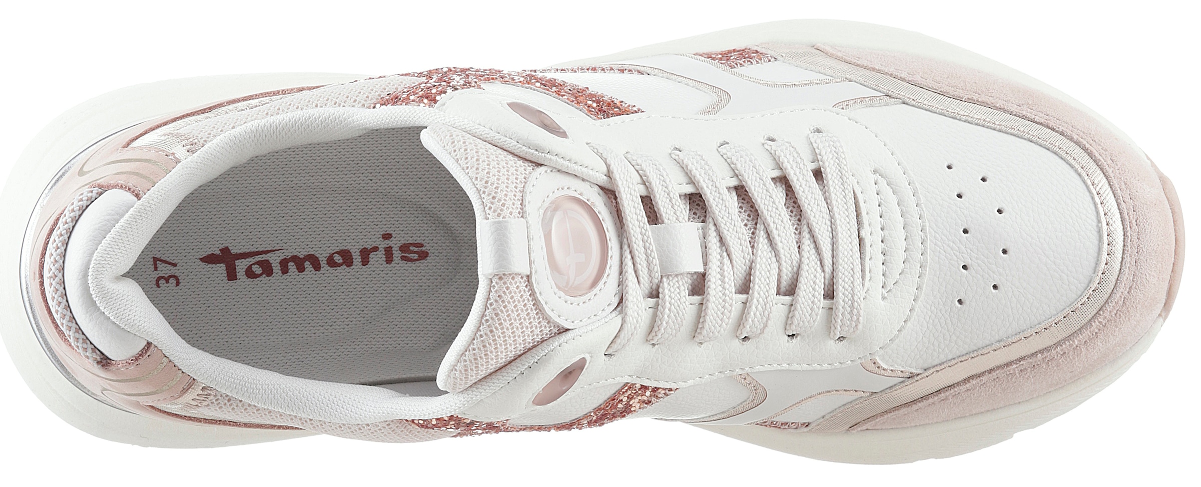 Tamaris Keilsneaker  , Plateau, Freizeitschuh, Schnürschuh mit kontrastfarbenen Details