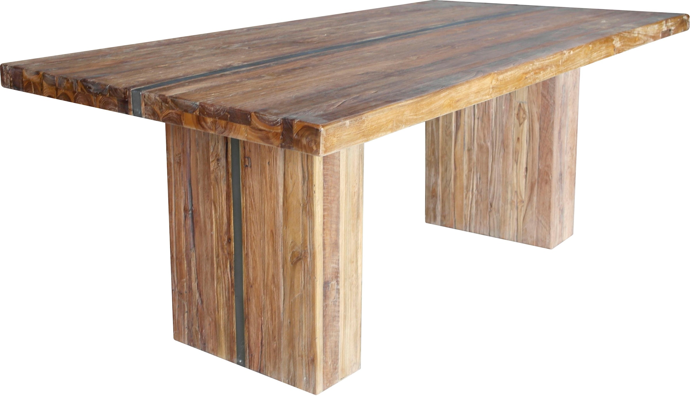 SIT Esstisch »Banda«, mit eingelegtem Metallband, Shabby Chic, Vintage