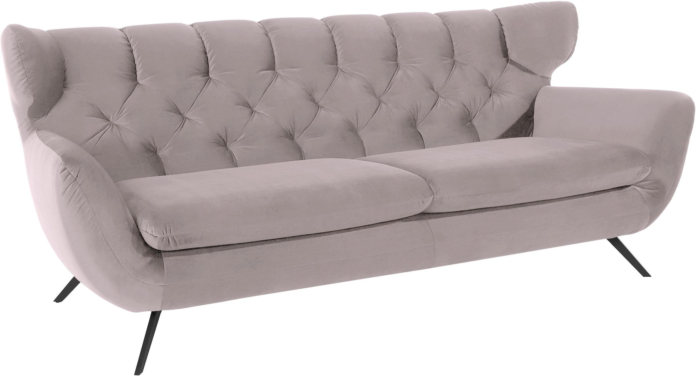 3C Candy 3-Sitzer »Beatrice, extravagantes Megasofa, bequem, Küchensofa« mit Rückensteppung im Rautenmuster, Samt Optik, auch in Fellimitat