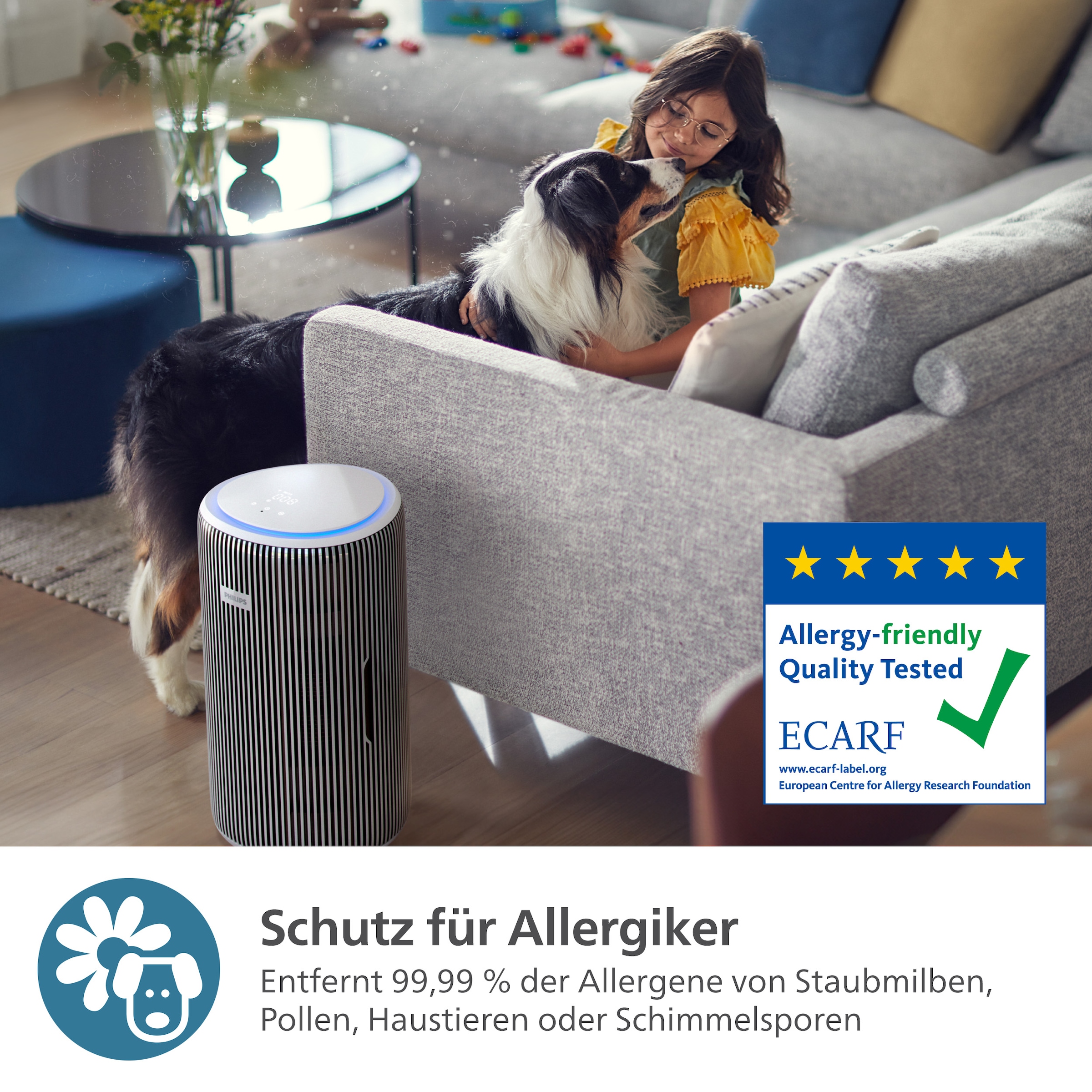 Philips Luftreiniger »AC3220/10 PureProtect 3200 Series, Luftreinigungsrate (CADR) 520 m³/h«, für 135 m² Räume, 3-Schichten-HEPA-Filtersystem, leise