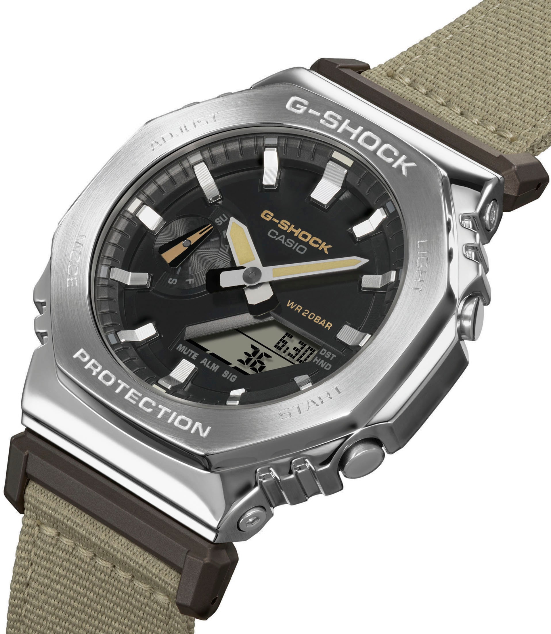 CASIO G-SHOCK Chronograph »GM-2100C-5AER«, Quarzuhr, Armbanduhr, Herrenuhr, digital, Stoppfunktion, Timer