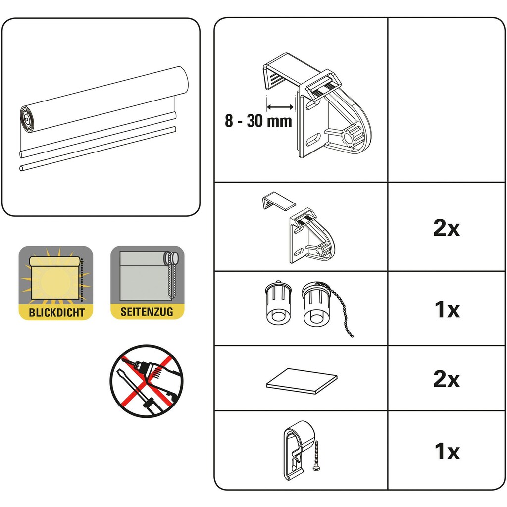 GARDINIA Seitenzugrollo, Lichtschutz, freihängend, Easyfix Tageslicht Rollo Digiprint Dekor