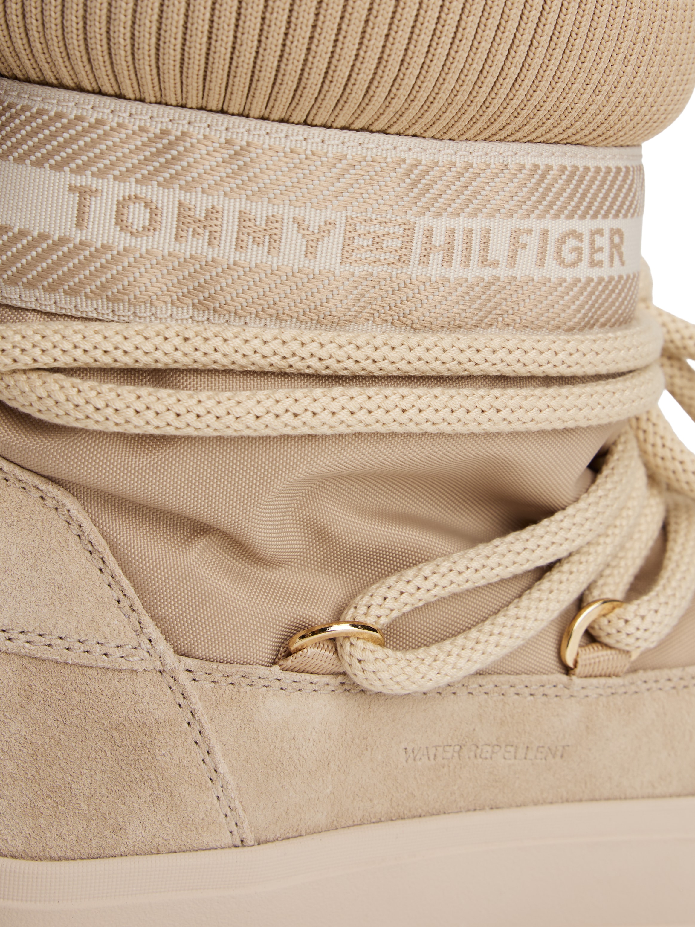 Tommy Hilfiger Schnürboots »TOMMYTECH LOGOTAPE SNOWBOOT WARM«  , Plateau, Schnürboots, Outdoorschuh, Textilband mit Logoschriftzug