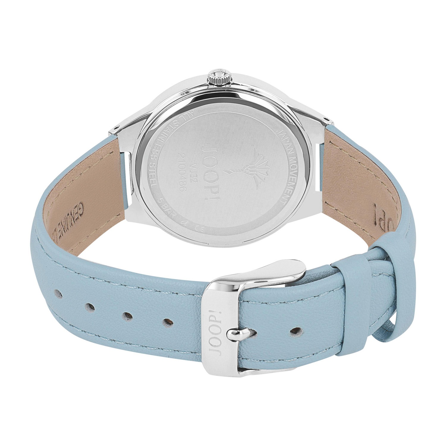 JOOP! Quarzuhr Armbanduhr, Damenuhr, Lederarmband, analog, Jahr, Monat